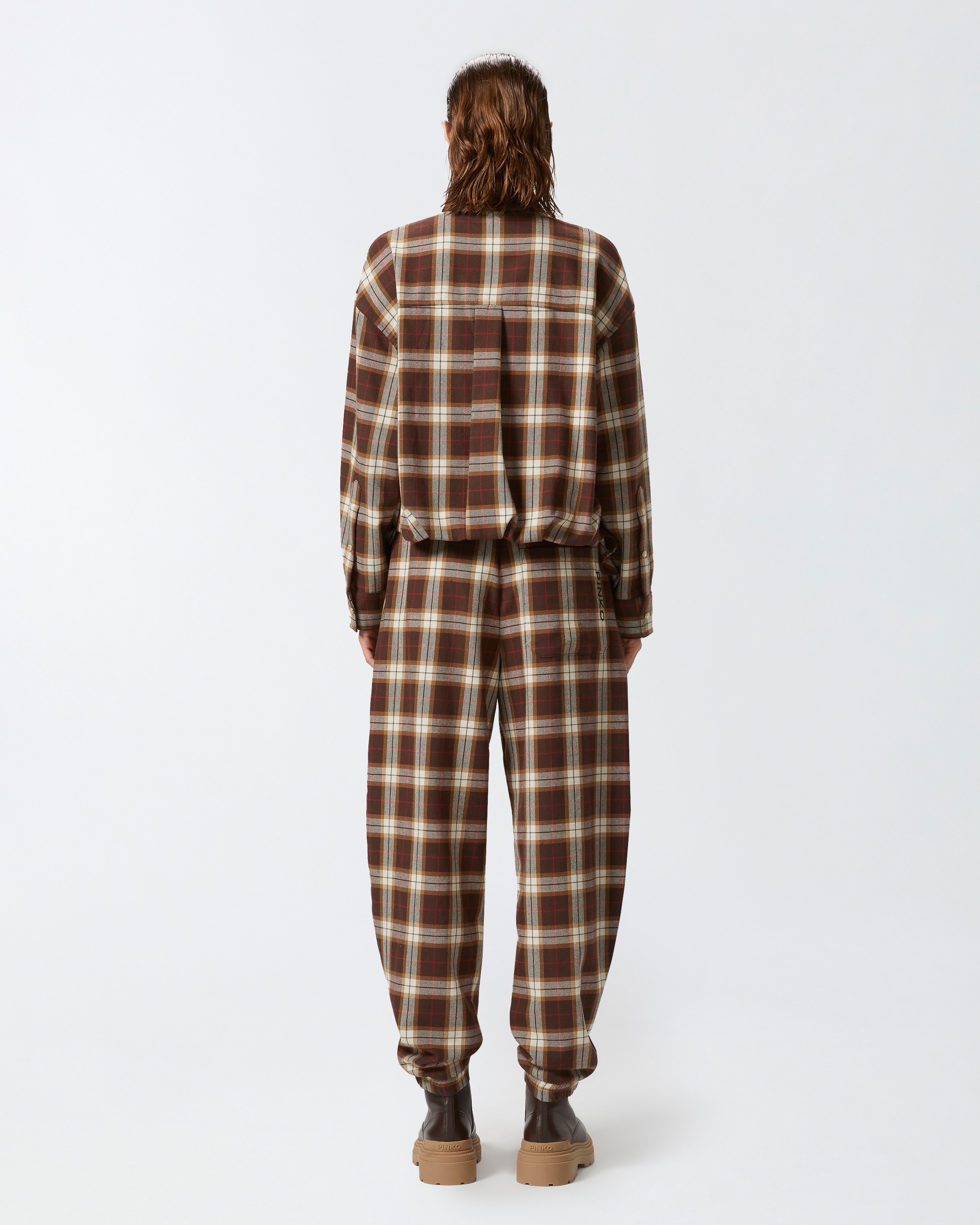 PLAID BALLOON TROUSERS - 4