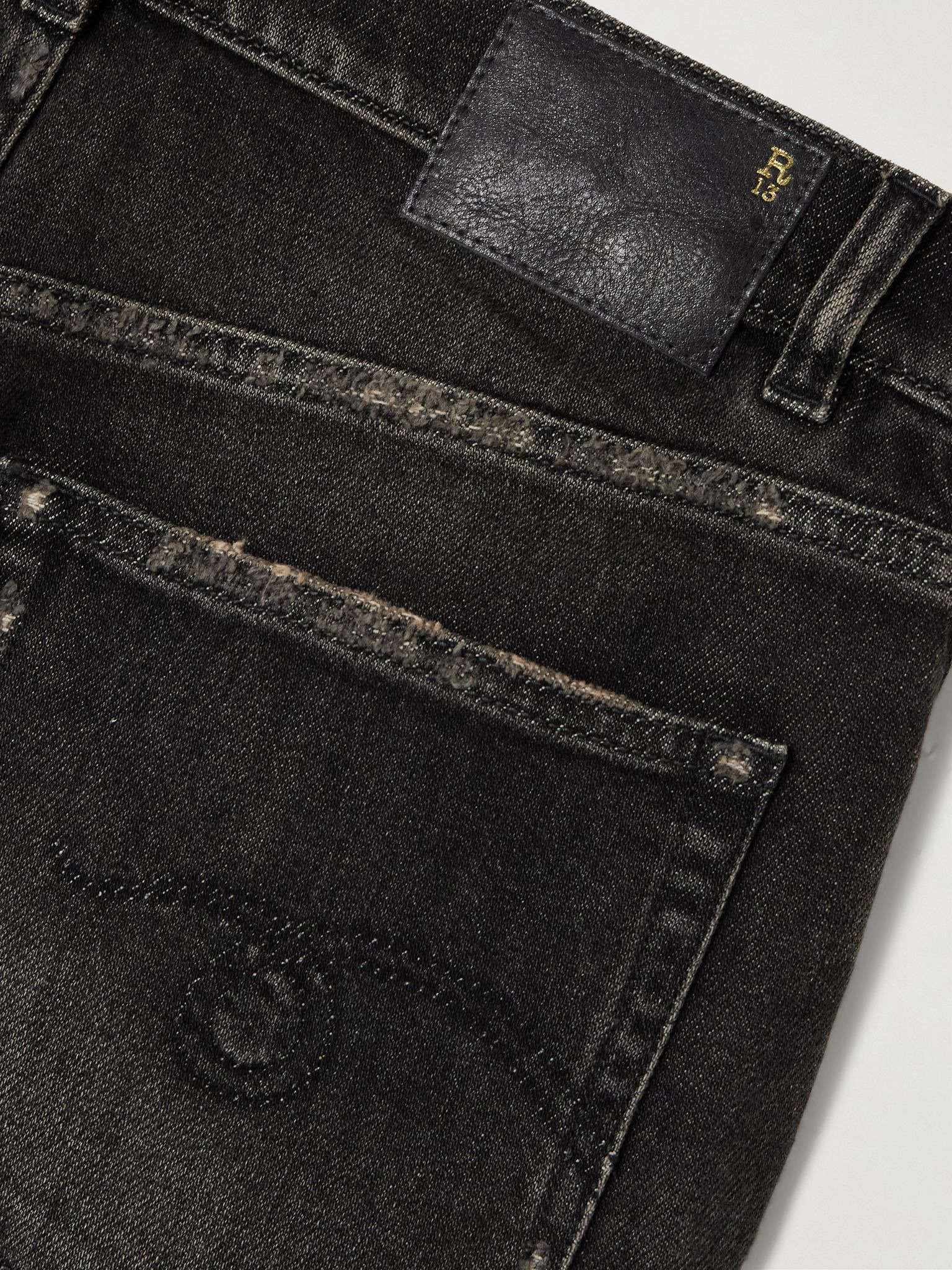 Boyfriend cropped distressed high-rise straight-leg jeans Black - 6