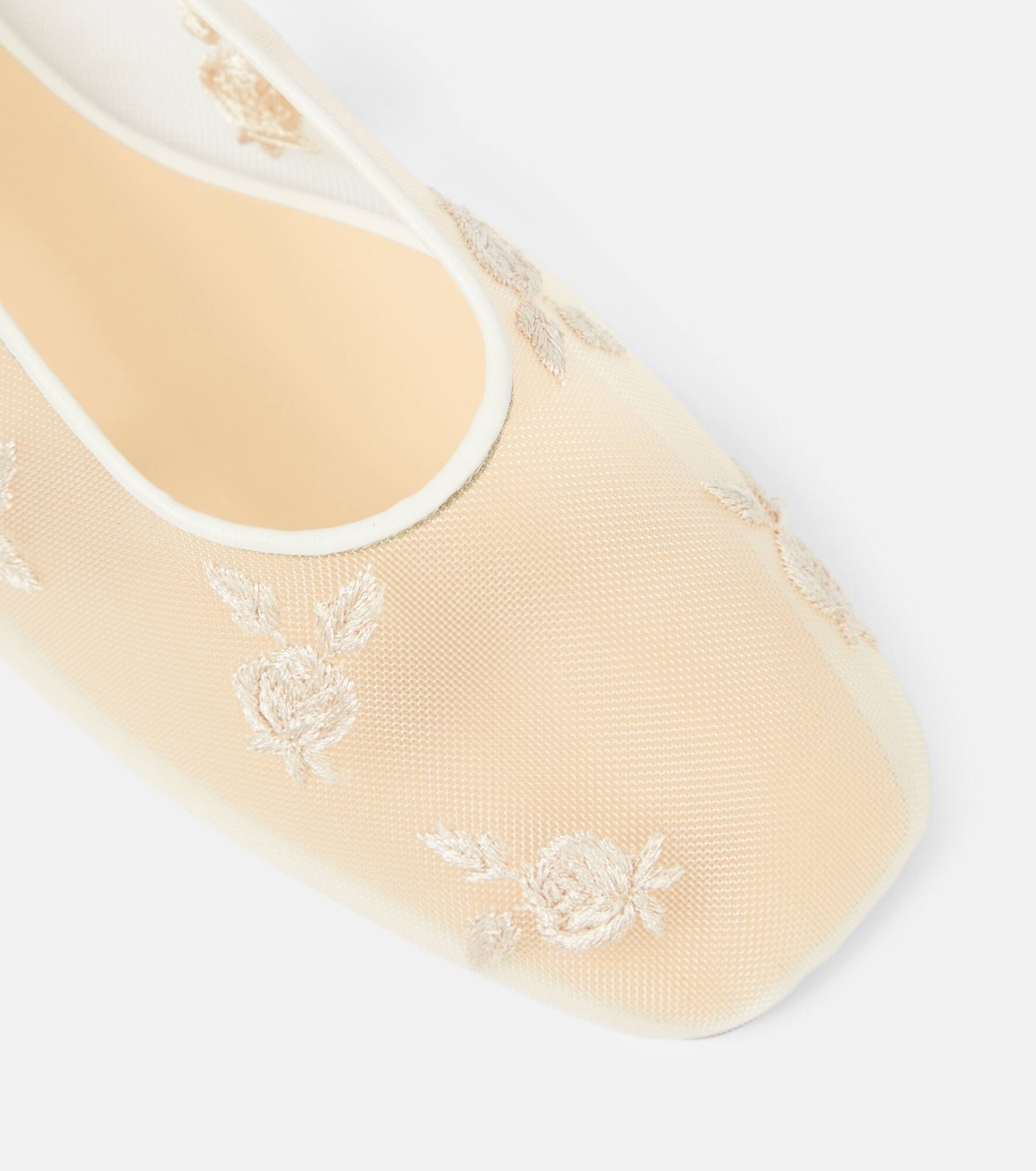 Embroidered mesh ballet flats - 5