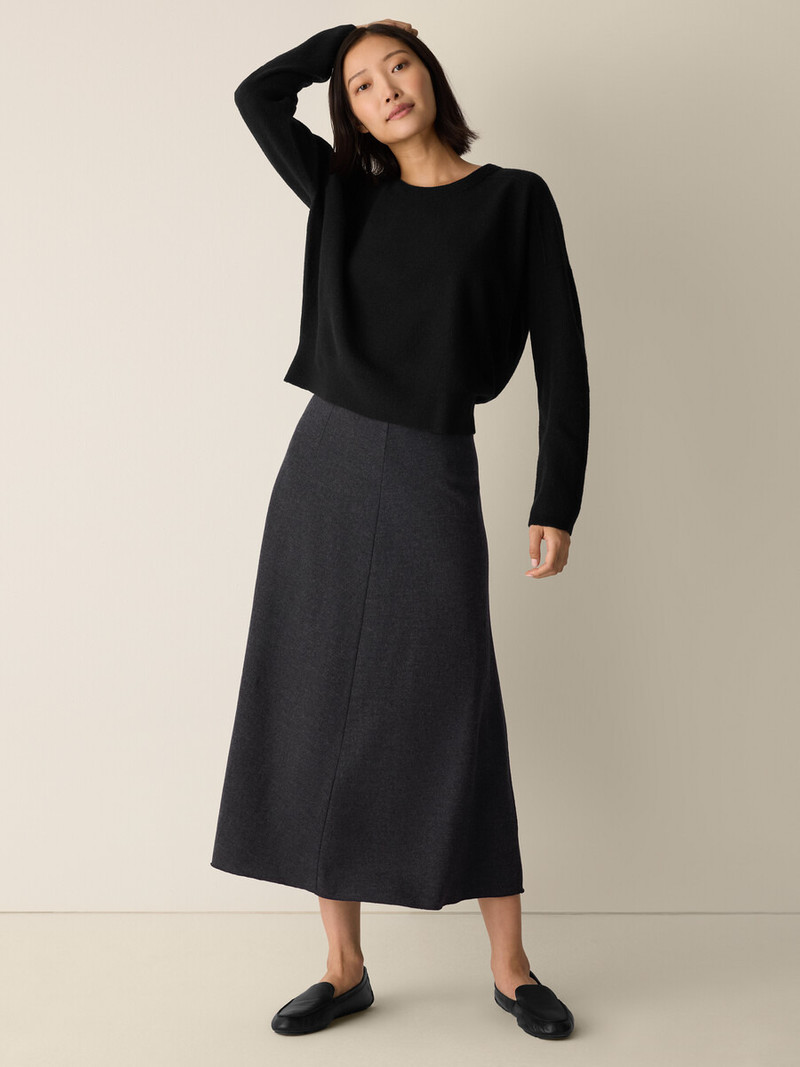 Fine Felted Wool Crew Neck Short Top in Regenerative Wool 3
