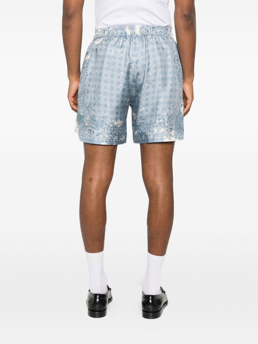 paisley-print silk shorts - 4
