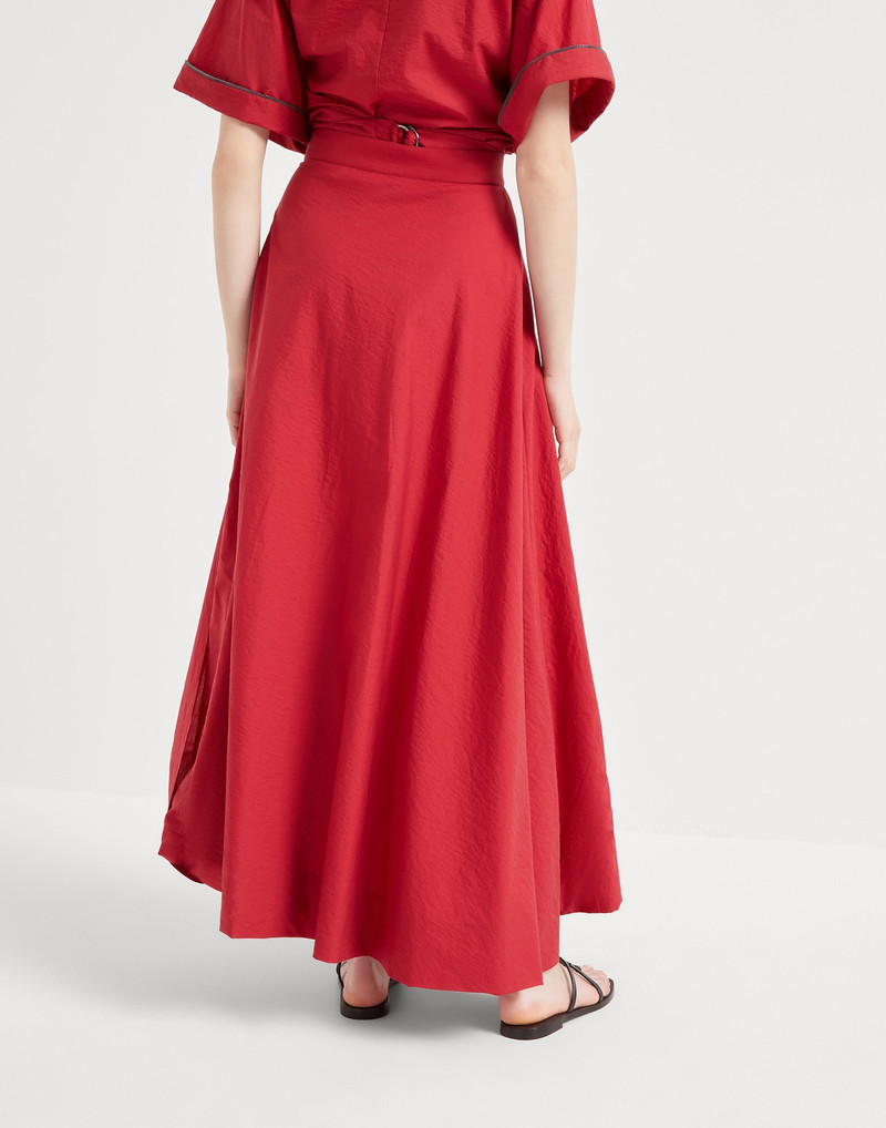 Brunello Cucinelli Techno cotton poplin bubble hem skirt outlook