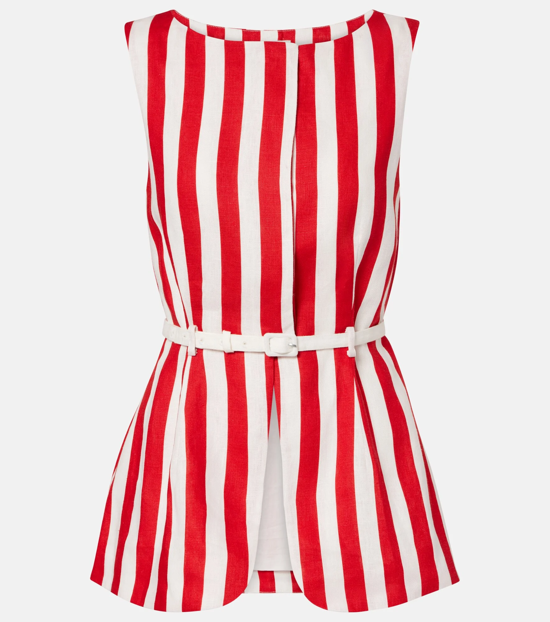 Pamela belted striped linen vest - 1