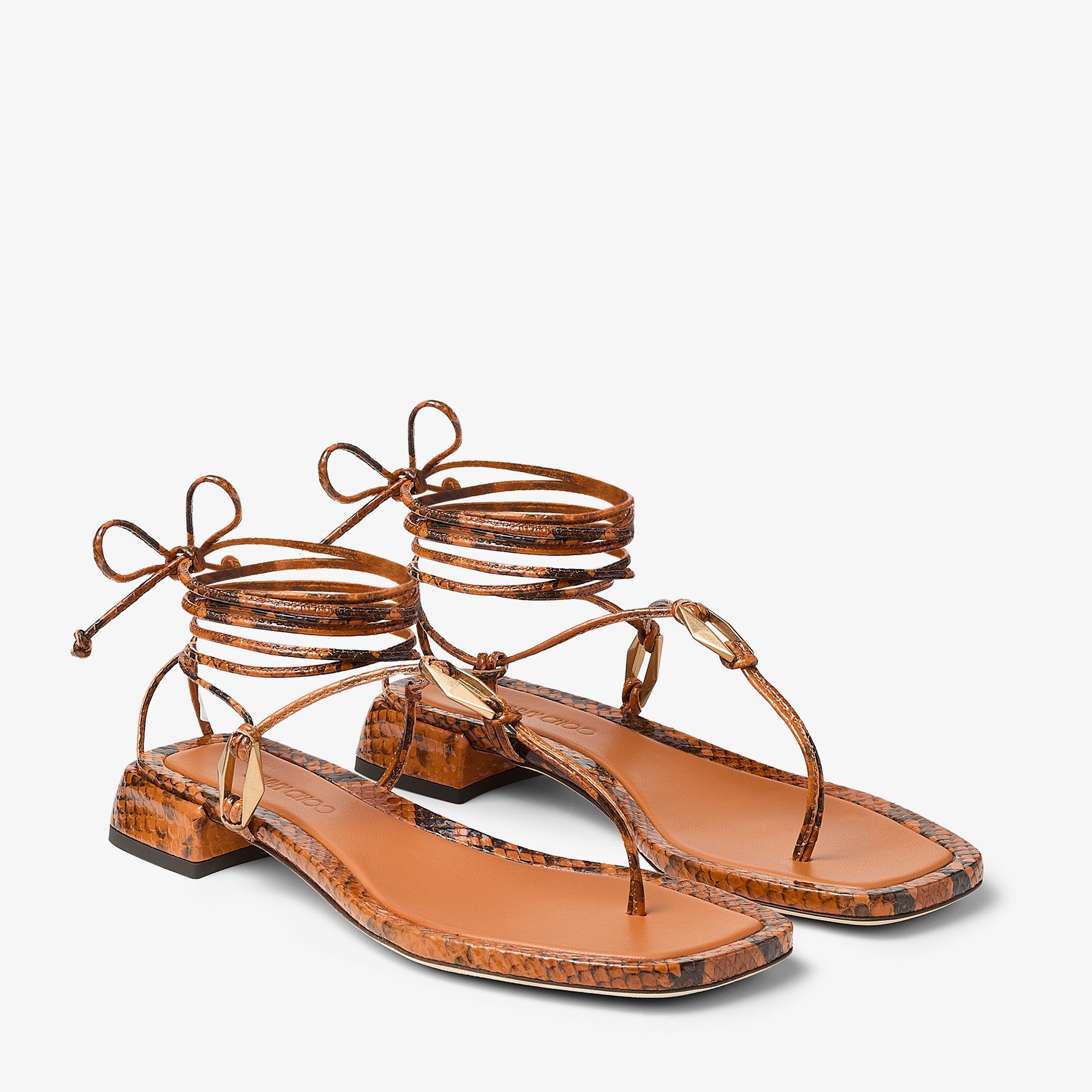 Onyxia Flat
Copper Snake Print Sandals - 2