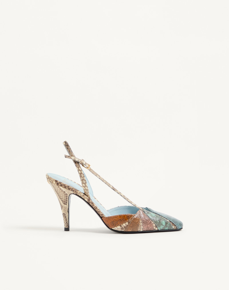 FOLIEFOLIAGE SLINGBACK PUMP IN PYTHON 90MM 1