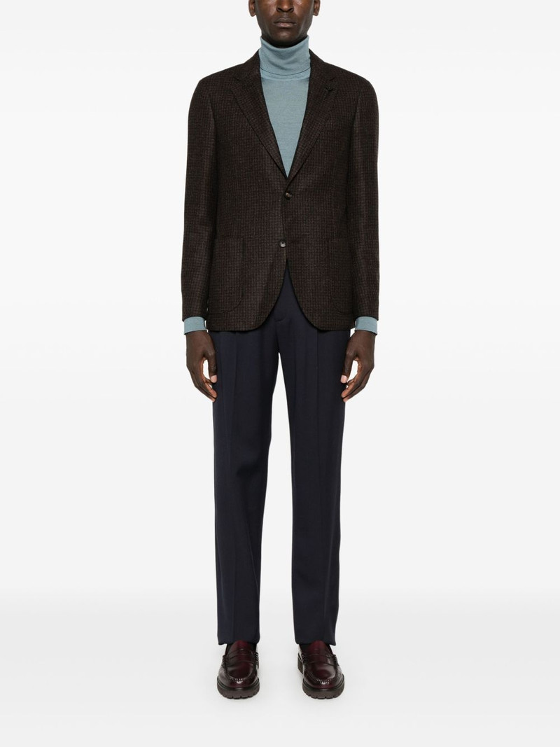 LARDINI brooch-detail blazer outlook