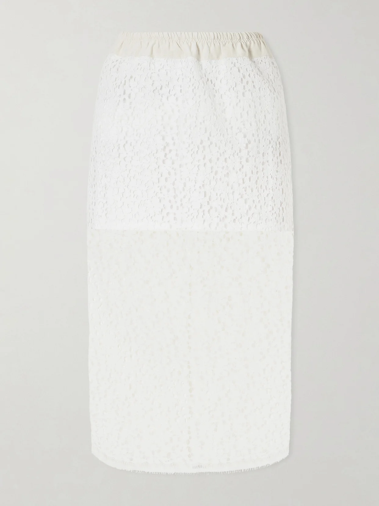 Cotton-lace Midi Skirt - 1