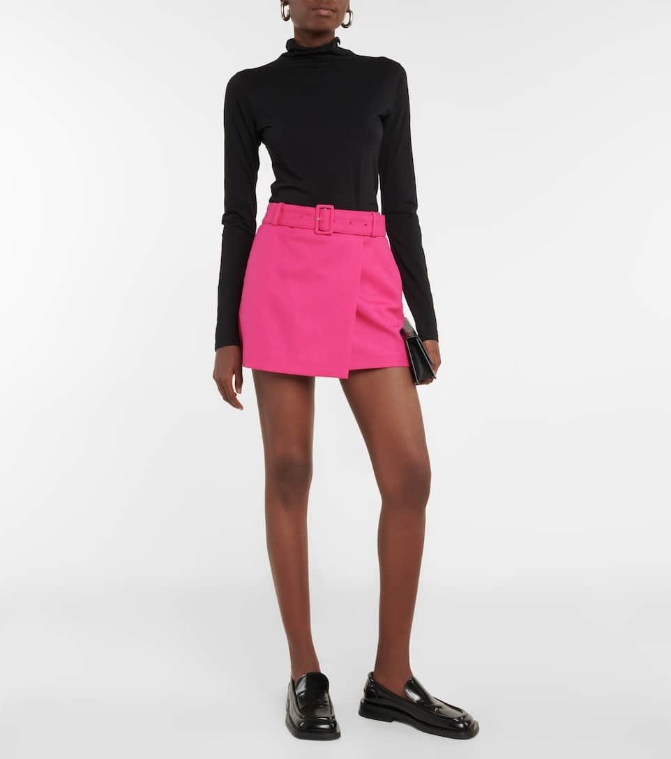 Belted virgin wool miniskirt - 2