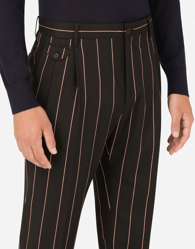 Pencil-stripe stretch pants - 4