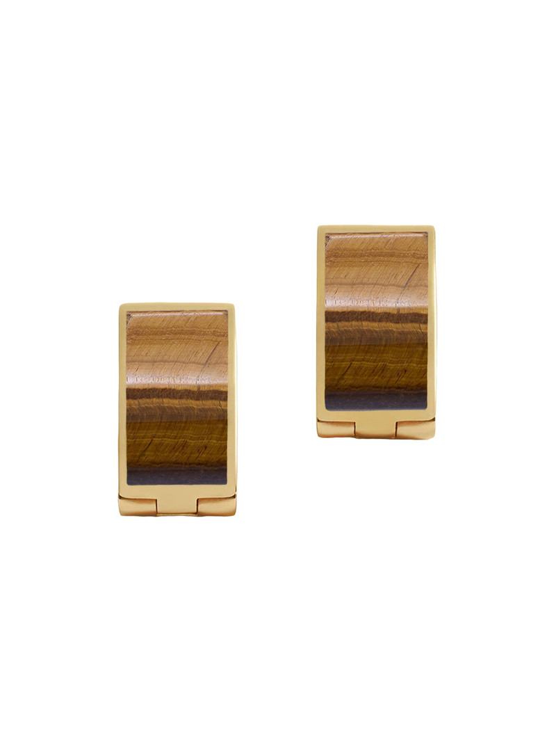 Women's Bengali 14K-Gold-Plated & Picture Jasper Hoop Earrings - Tiger Eye 1
