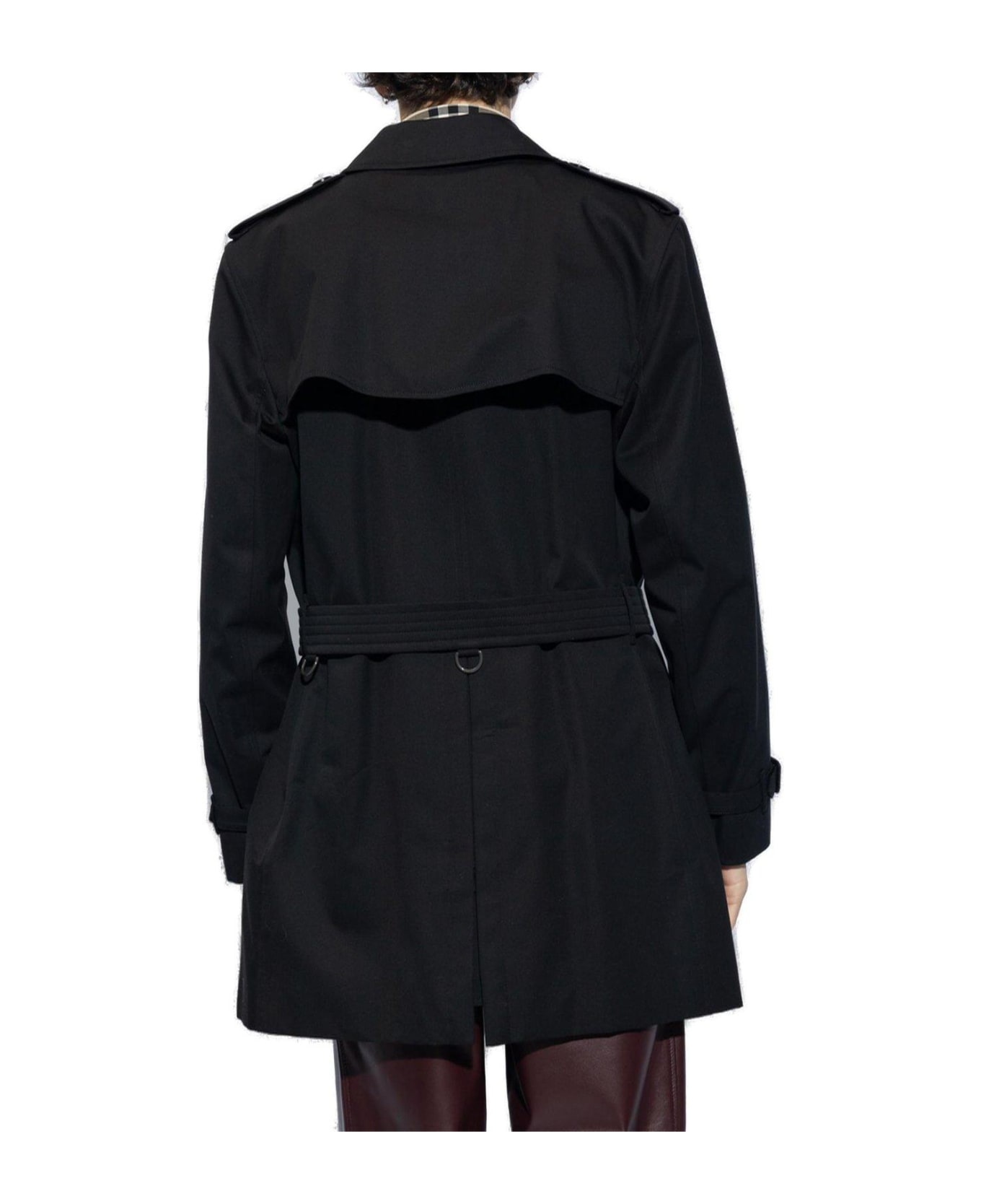 Double-breasted Belted-waist Trench Coat - 3