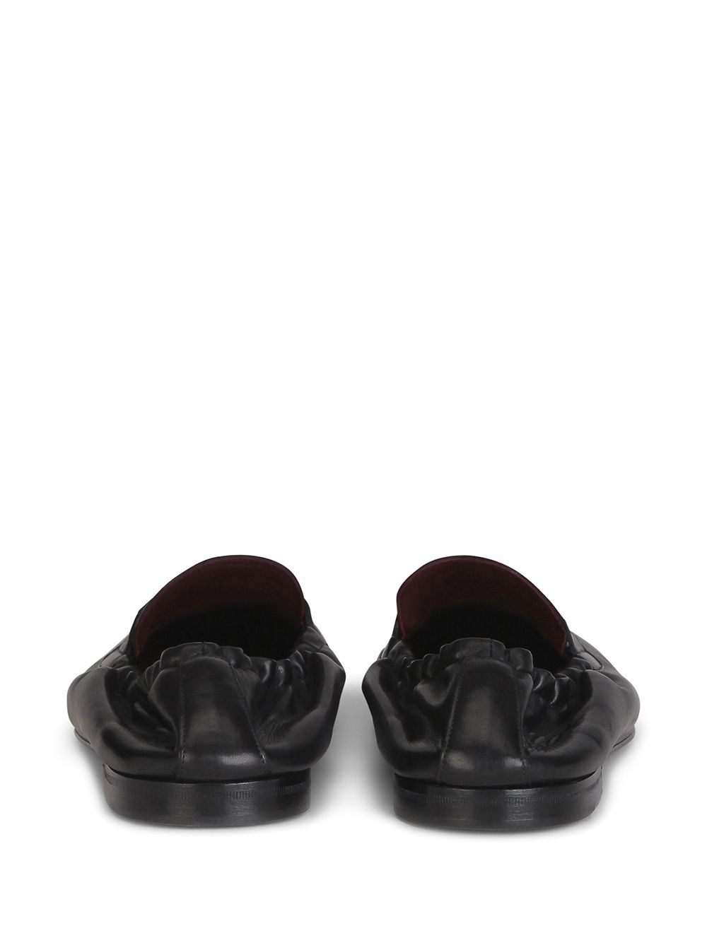 logo-embossed leather slippers - 3