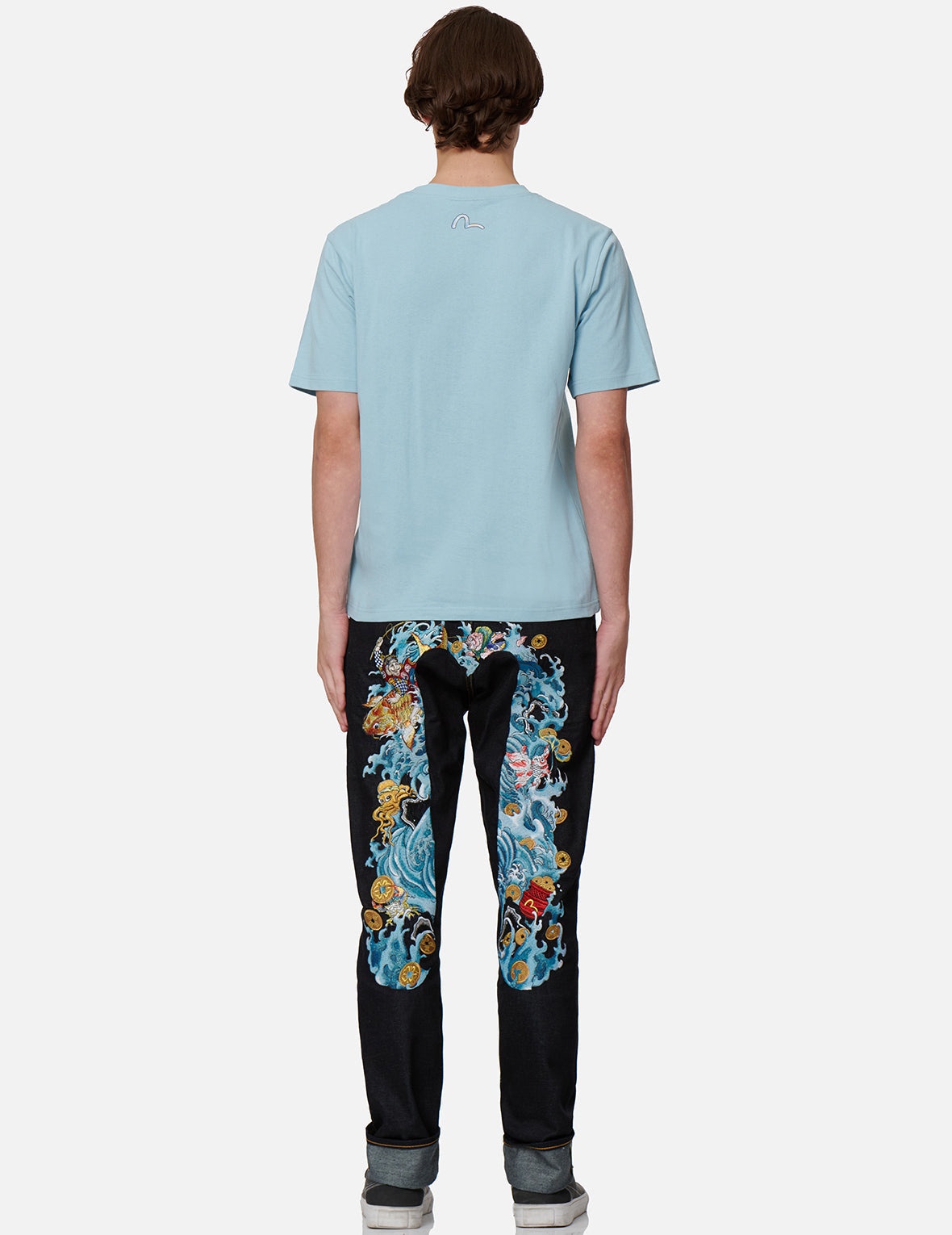 “The God of Fortune Riding Waves” Daicock Embroidery Carrot-Fit Jeans #2017 - 5