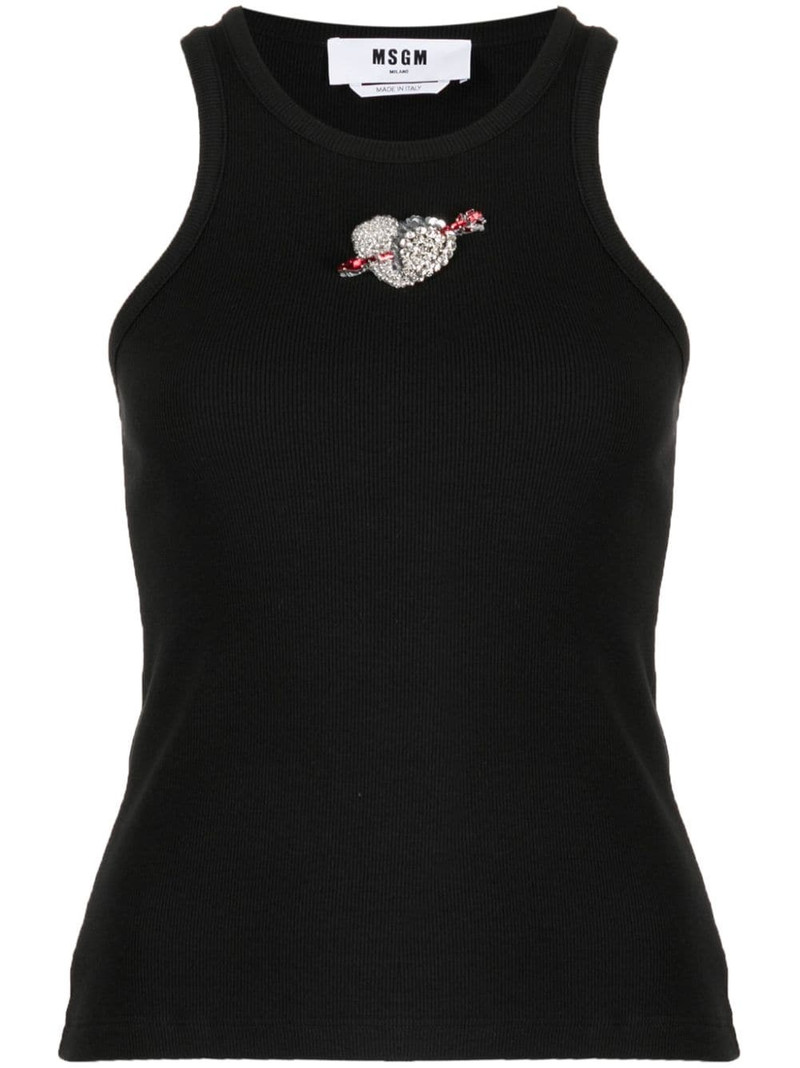 ribbed heart-embellished top 1