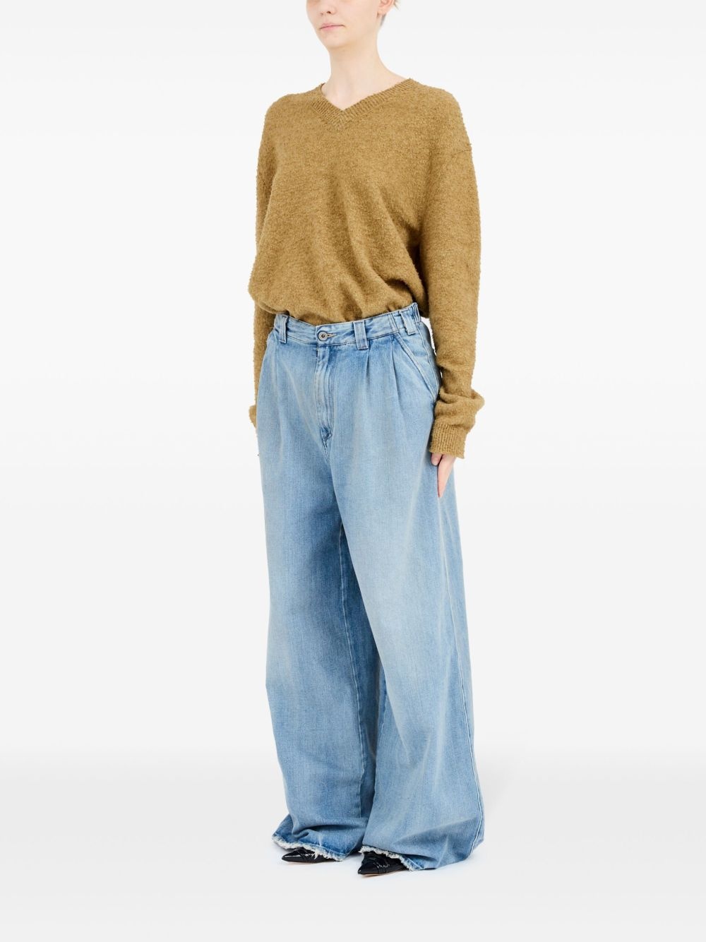 cotton wide-leg jeans - 7
