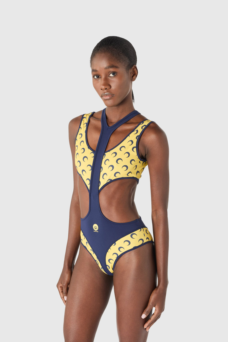 Athleisure cut out bodysuit with moon inserts 4