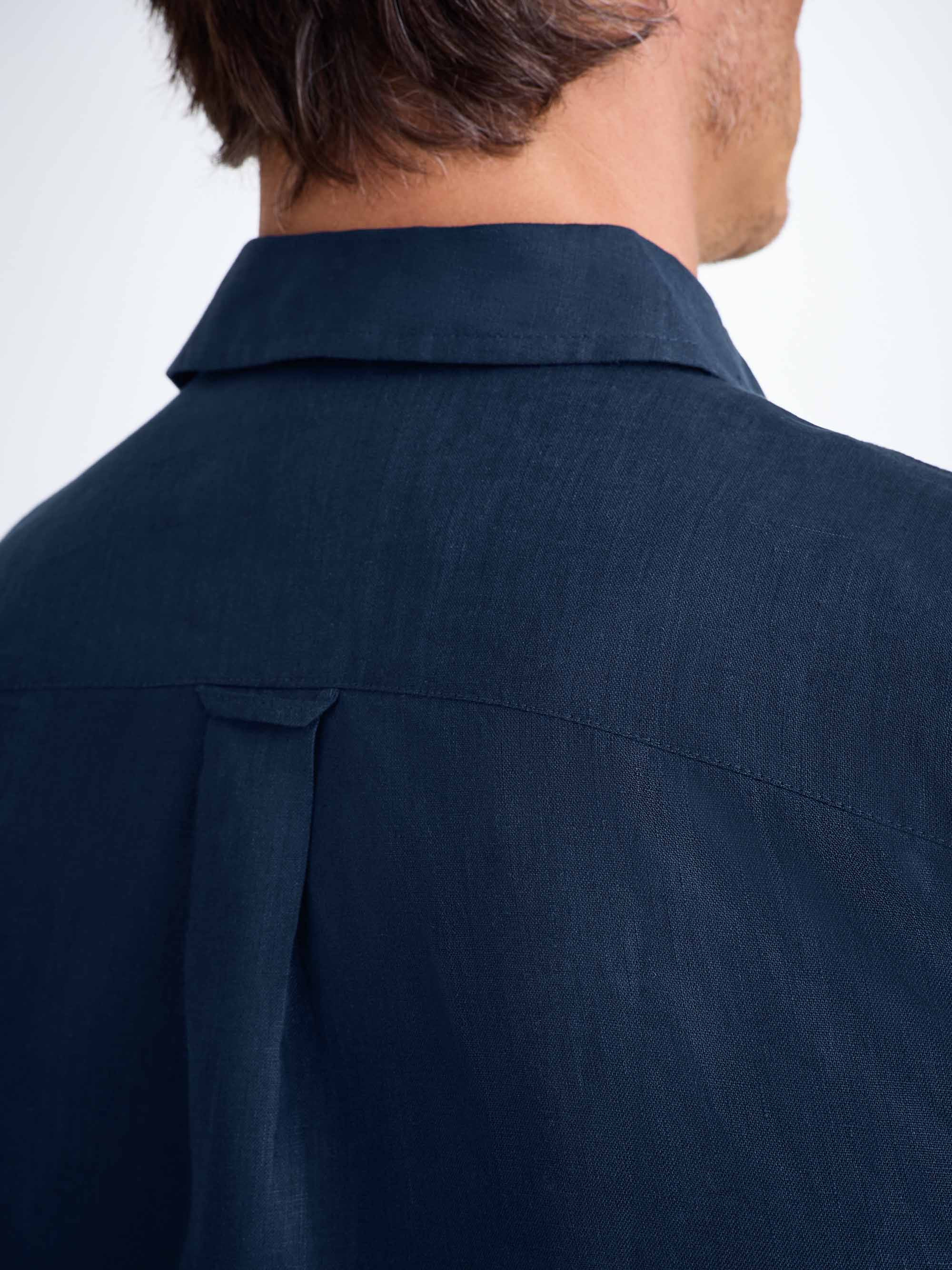 Men's Shirt Monaco 2 Linen Navy - 7