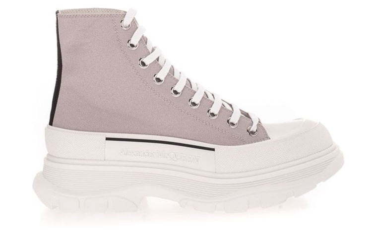 Alexander McQueen Canvas Tread Slick High Top Sneakers 'Grey White' 604254W4MV21331 - 2