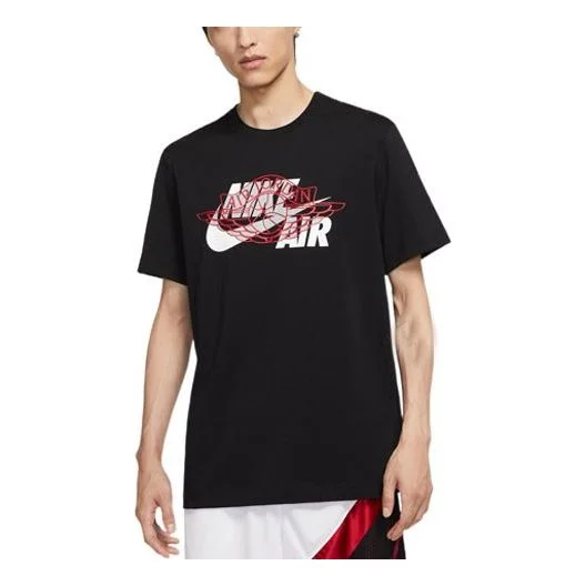 Air Jordan Alphabet Logo Pattern Printing Round Neck Casual Short Sleeve Black DN1445-010 - 1