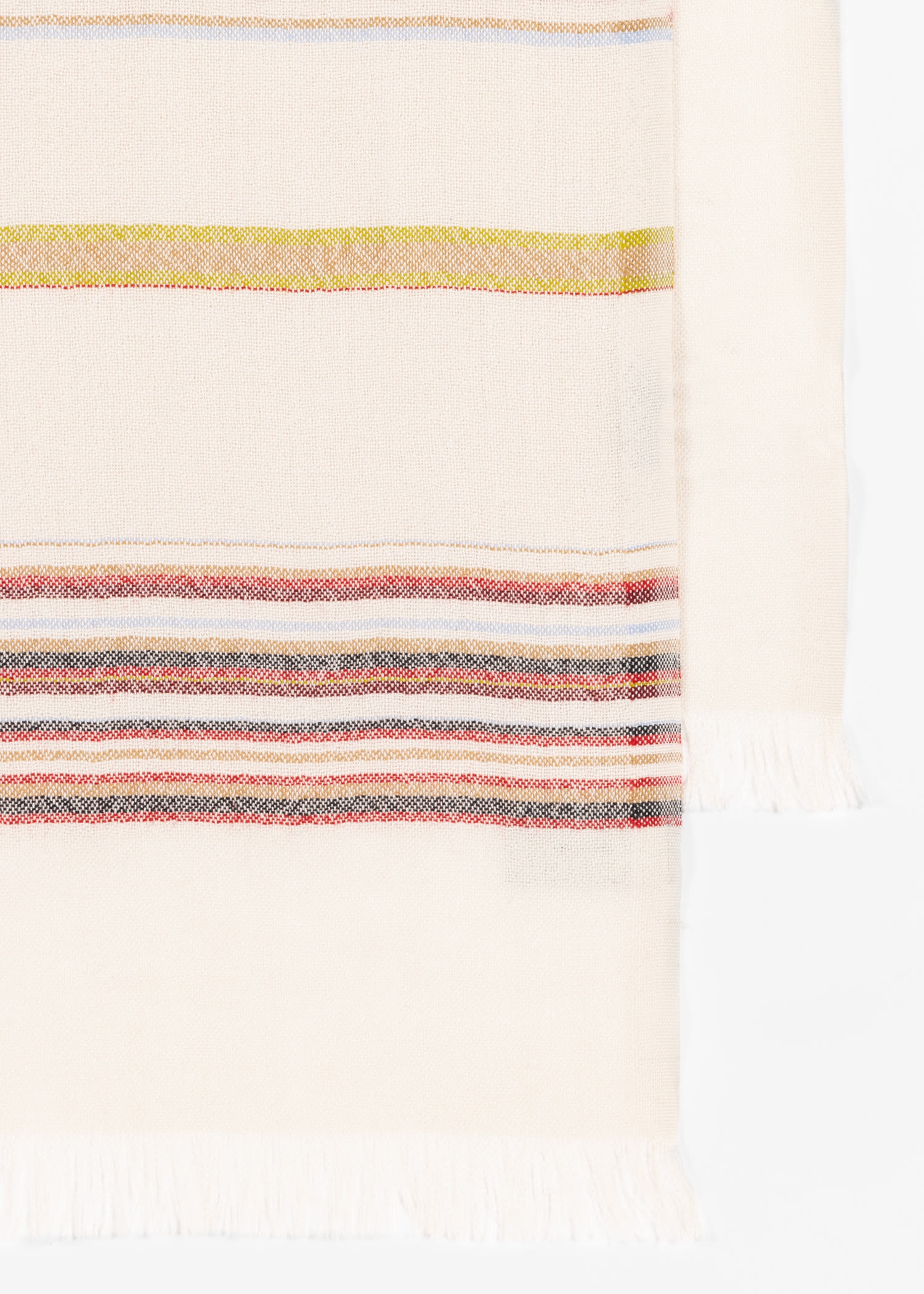 Ecru 'Signature Stripe' Silk-Blend Scarf - 2