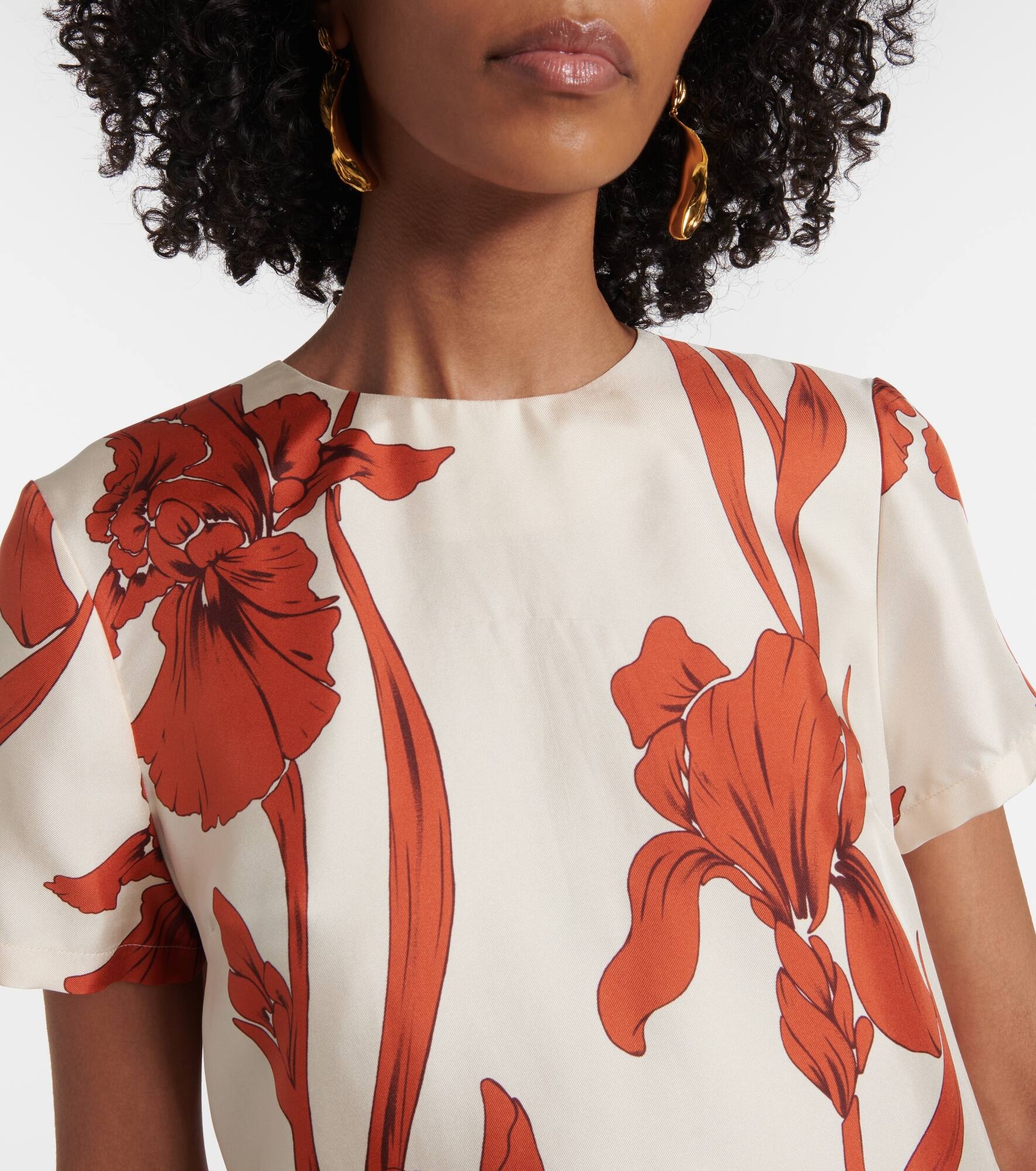 Floral silk minidress - 4
