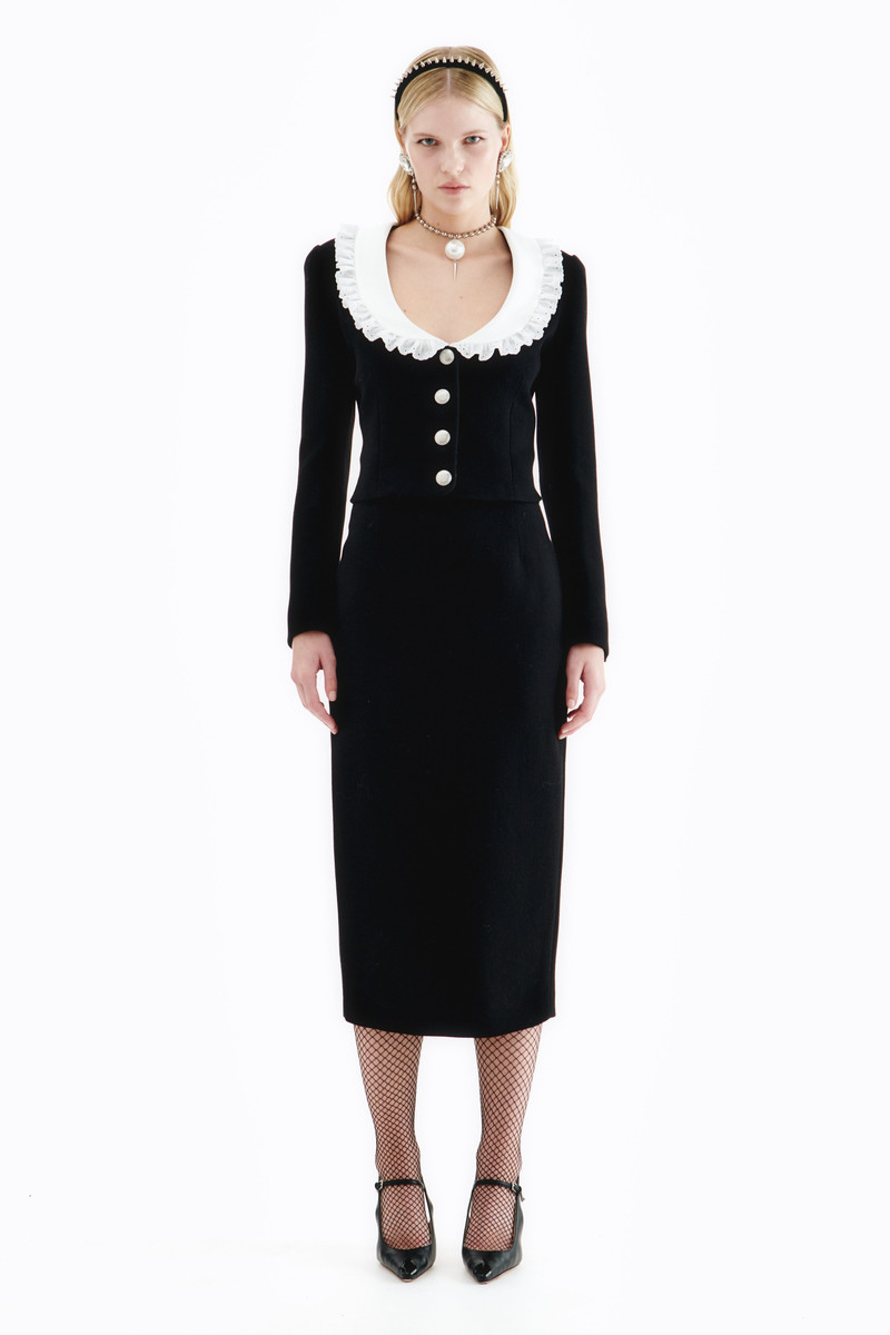 Alessandra Rich TWEED BOUCLE JACKET WITH COLLAR outlook