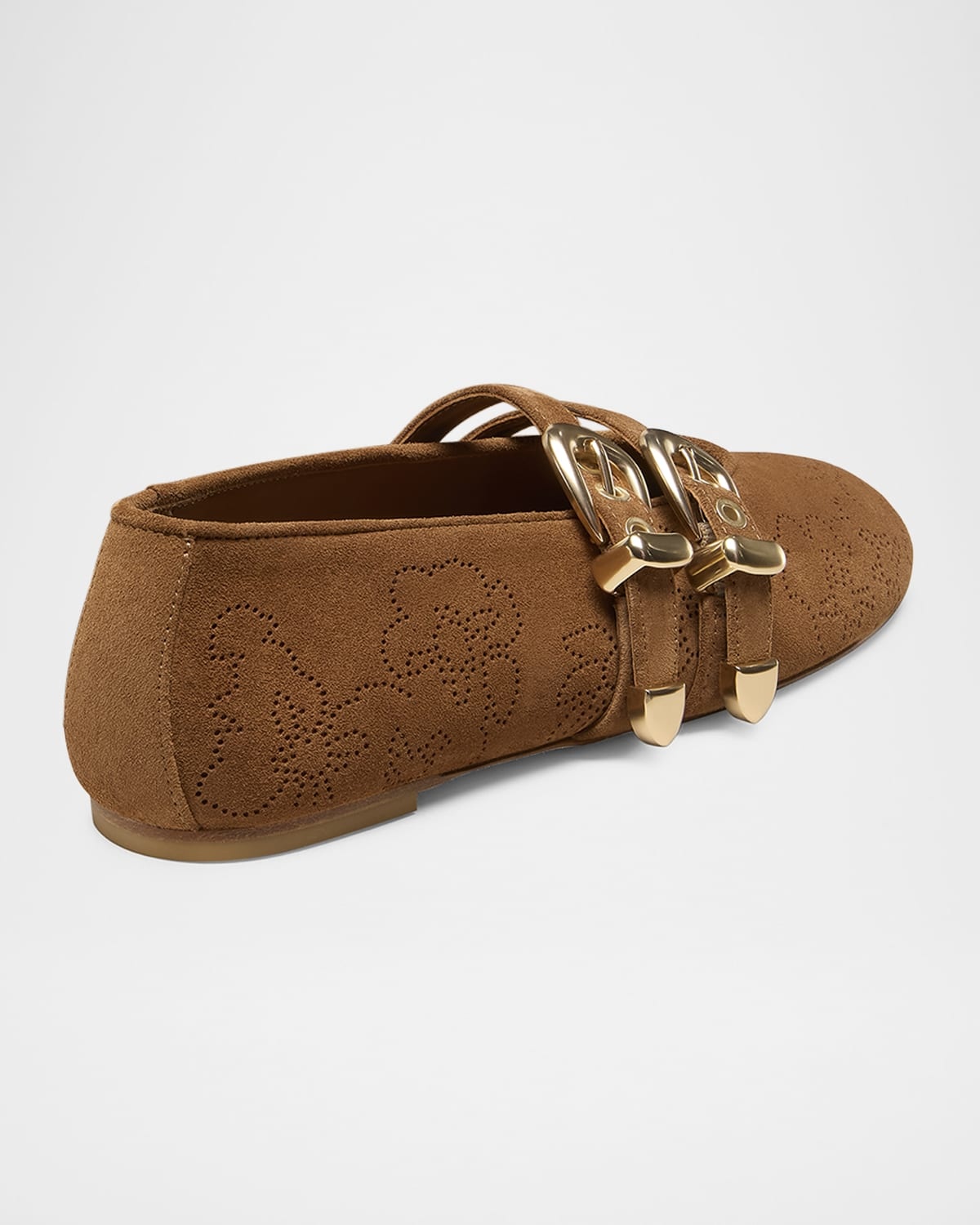 Maven Perforated Suede Mary Jane Flats - 3