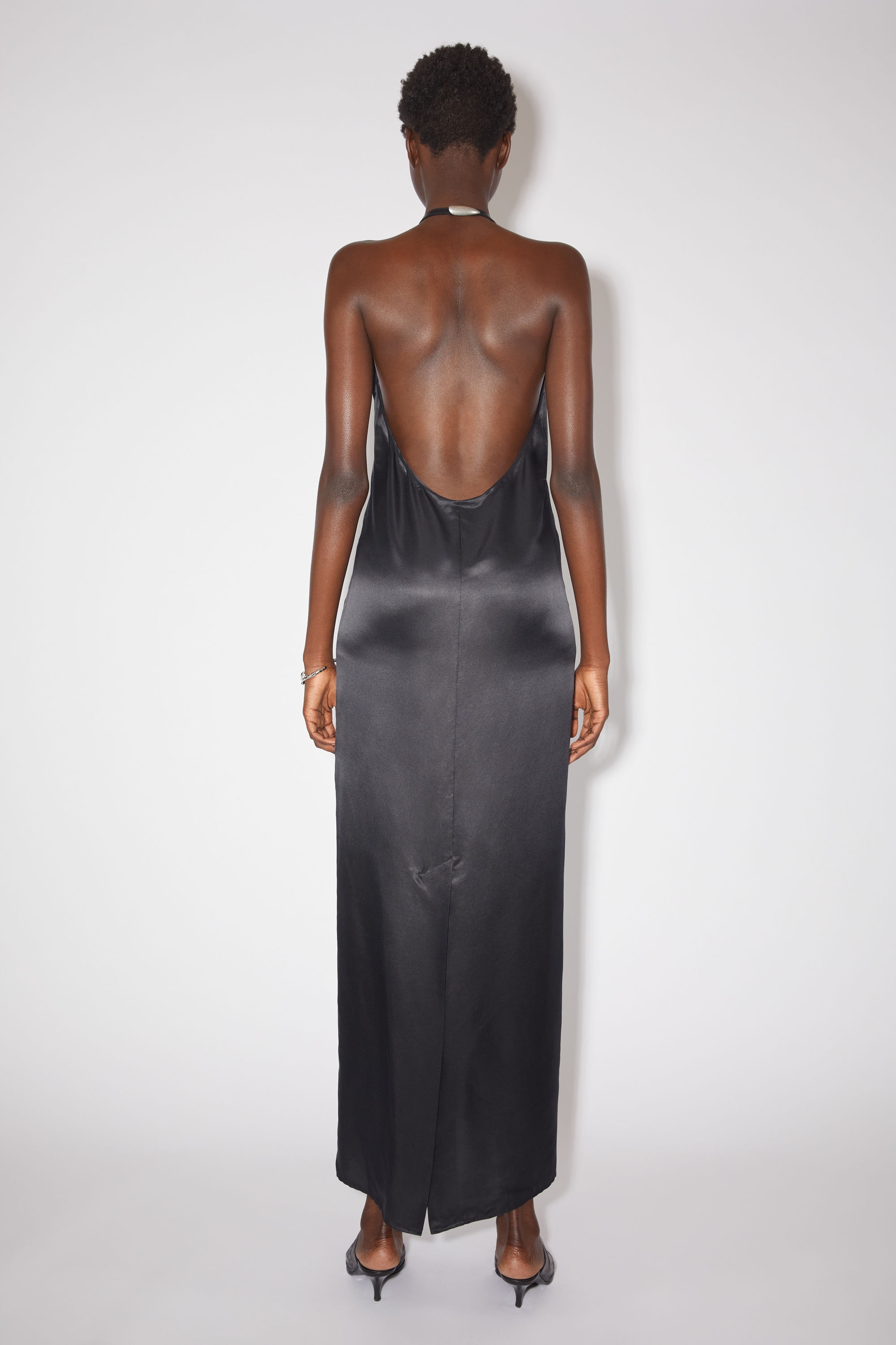 Satin dress - Black - 3