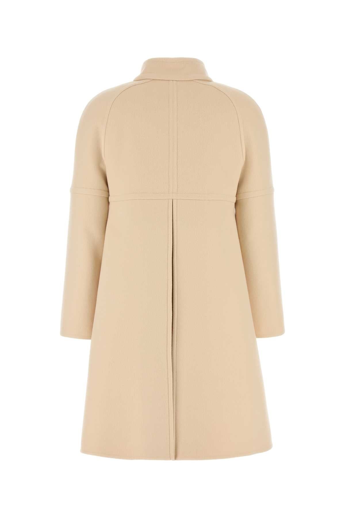 Valentino Garavani Women Cream Wool Coat - 2
