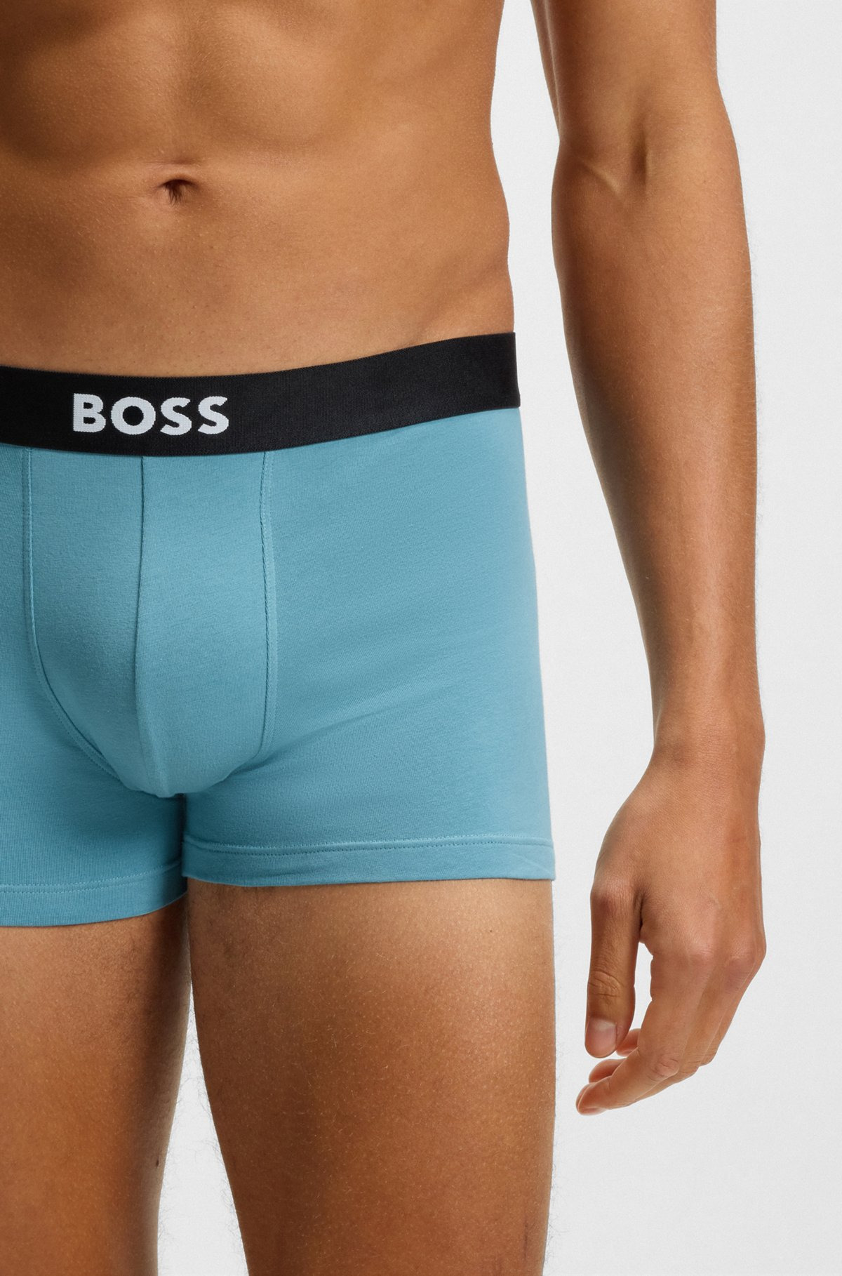 THREE-PACK OF STRETCH-COTTON TRUNKS WITH LOGO WAISTBANDS - 4
