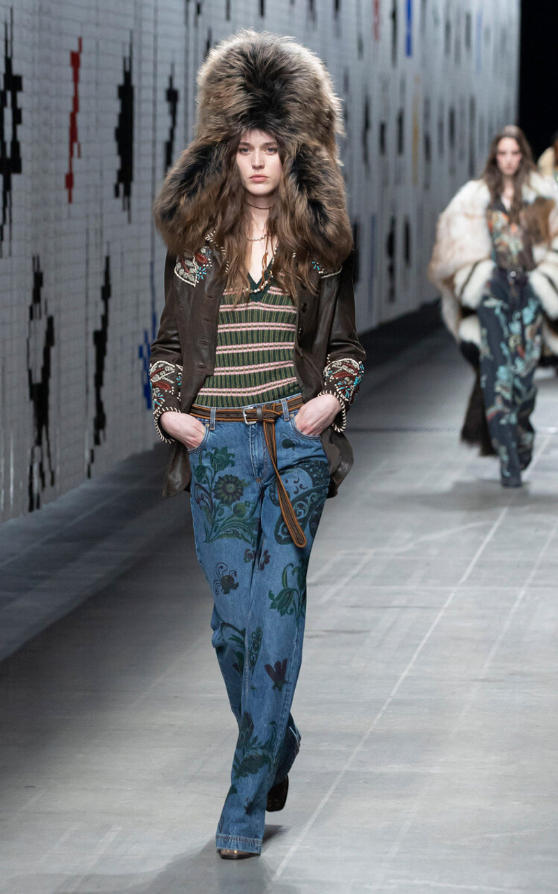 Etro Striped Wool-Blend Knit Top green outlook