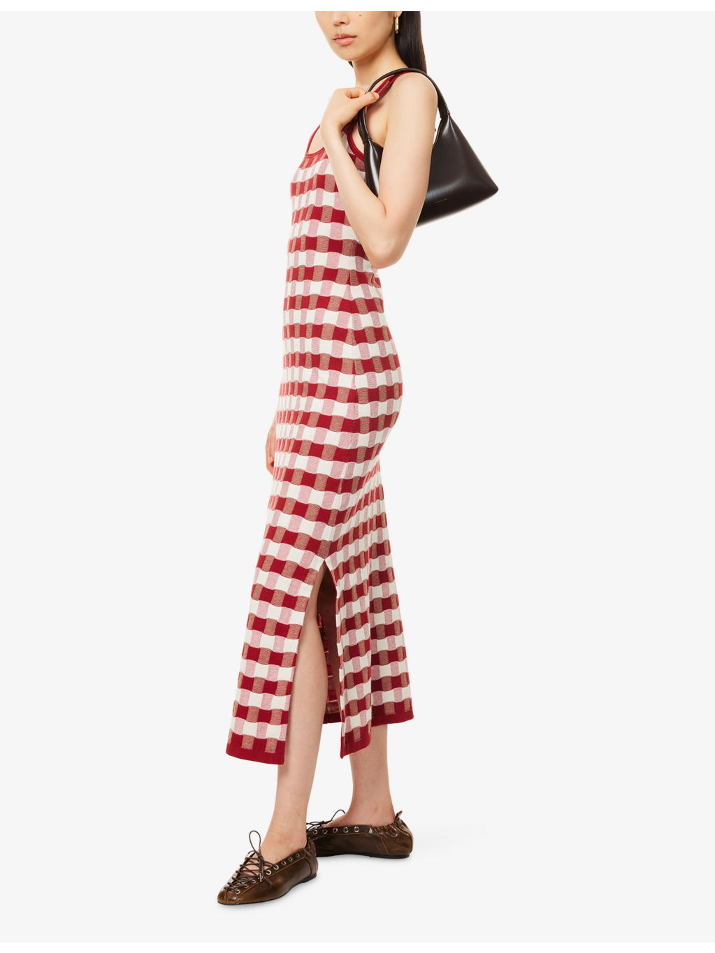 Picnic Hockney Shoulder-Straps Cotton-Knit Midi Dress - 2