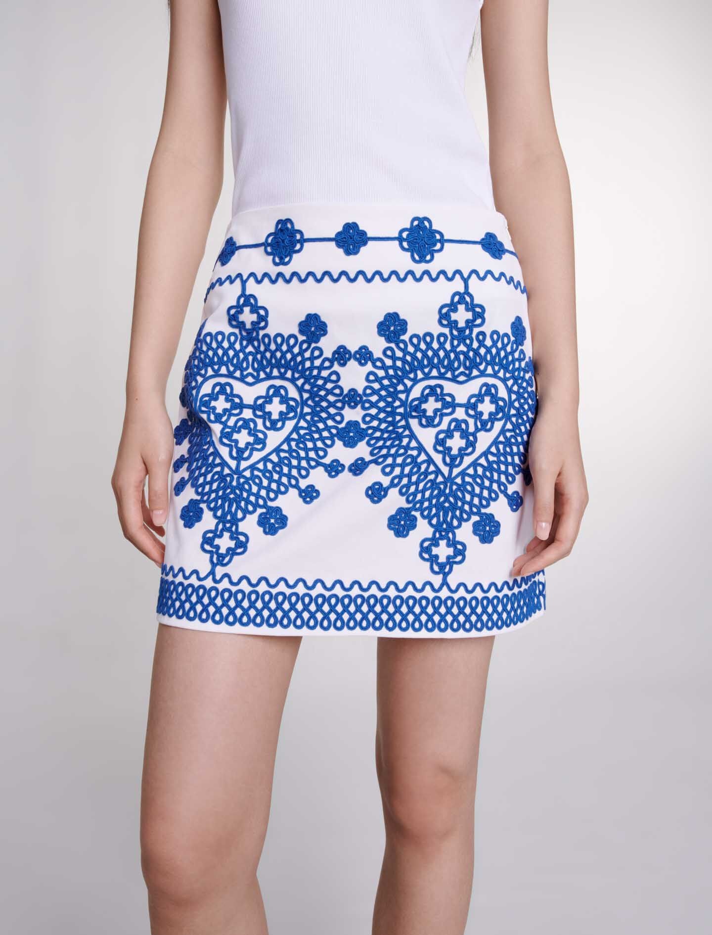 Embroidered pencil skirt - 6