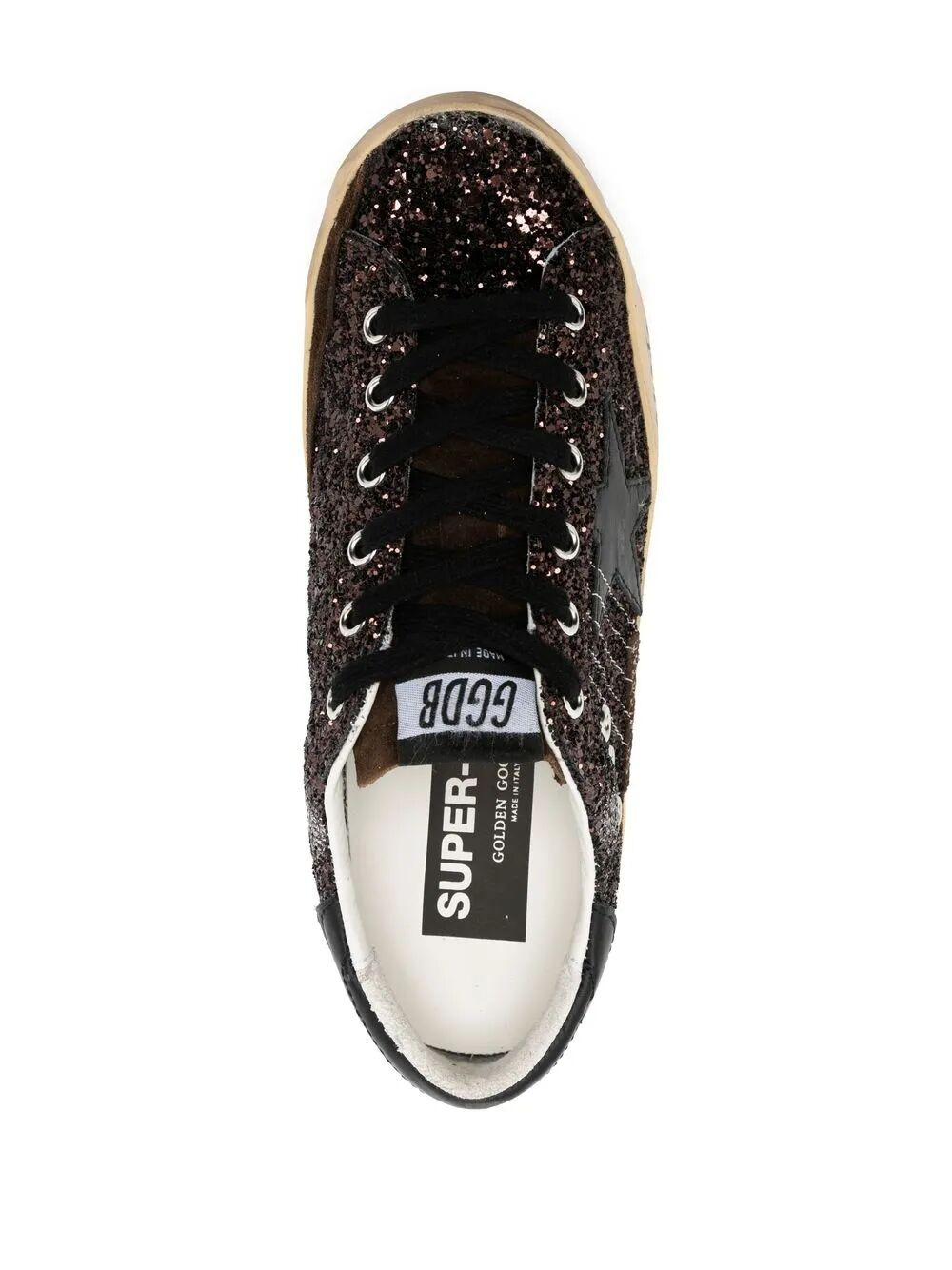 Golden Goose Women "Super Star" Glitter Upper Suede Tongue Leather Star And Heel Signature Foxing - 2