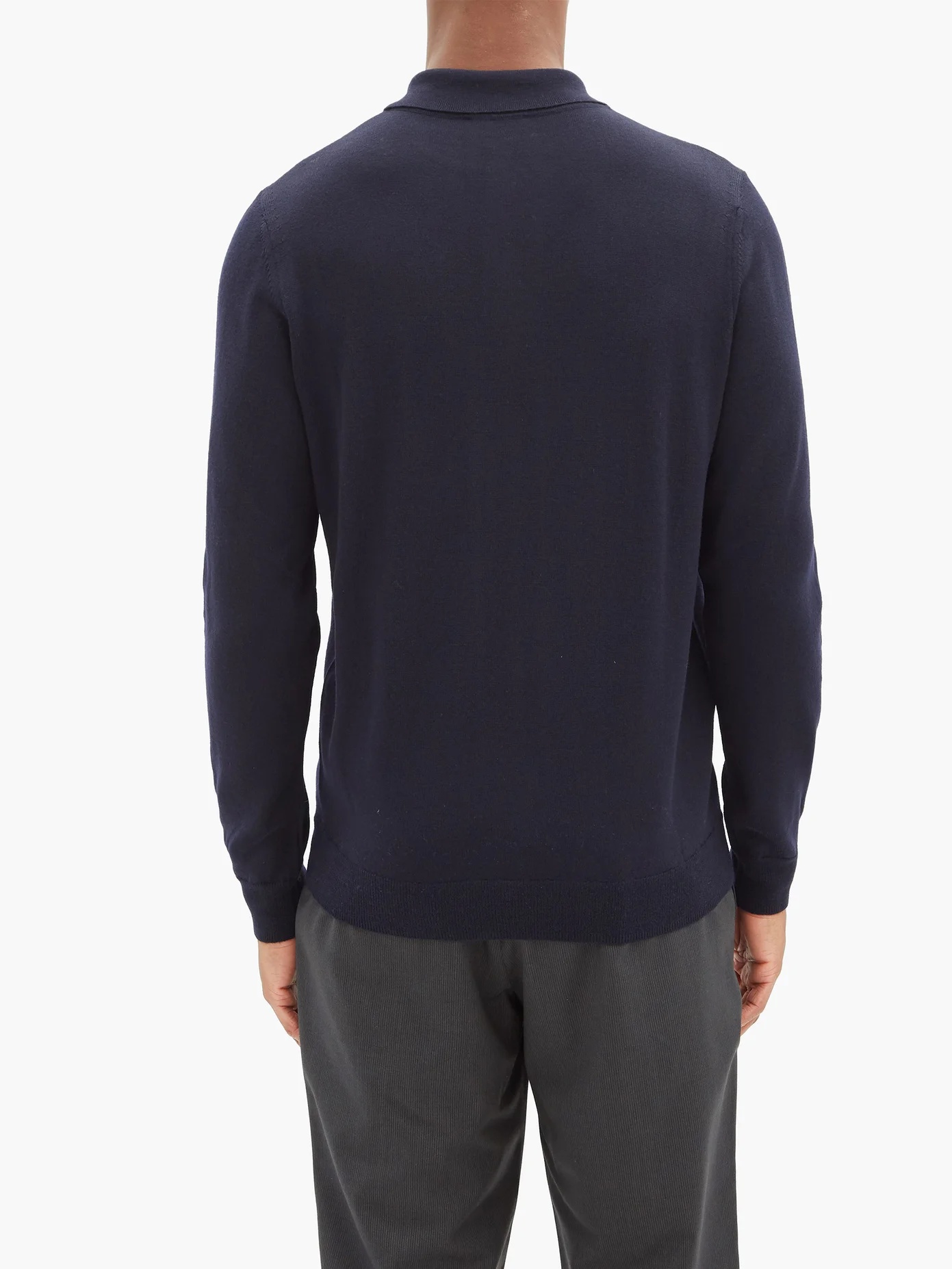 Jerry merino-wool knitted polo top - 5