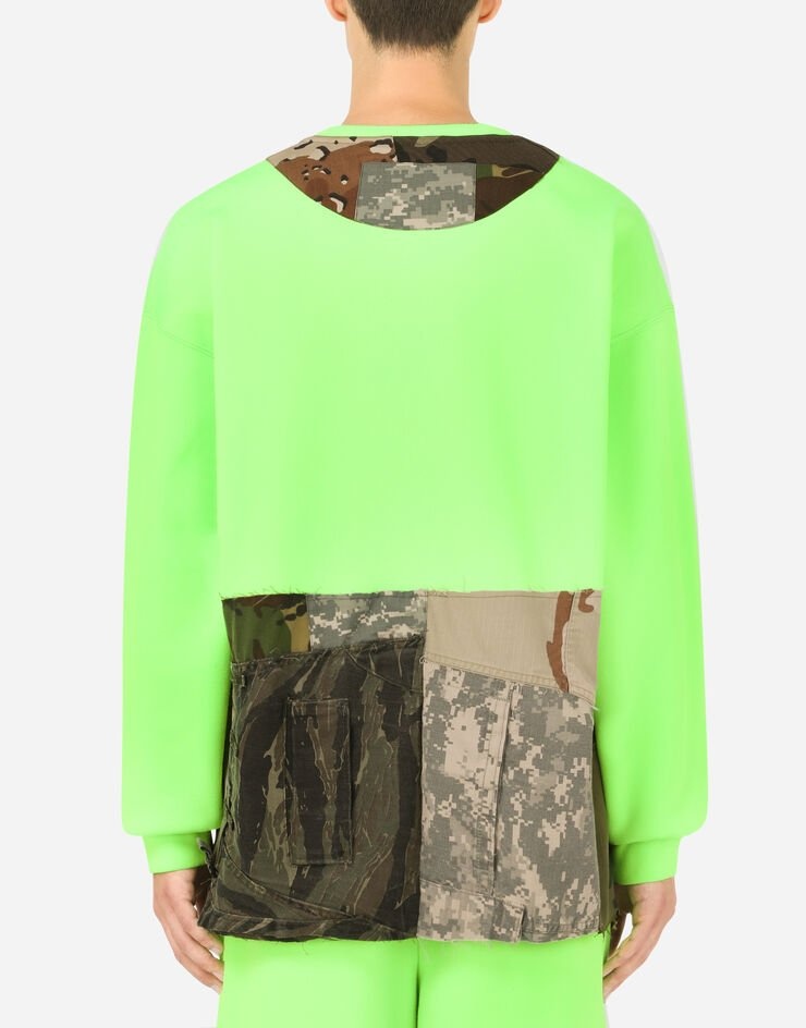 Camouflage patchwork jersey sweatshirt with DG patch - 2