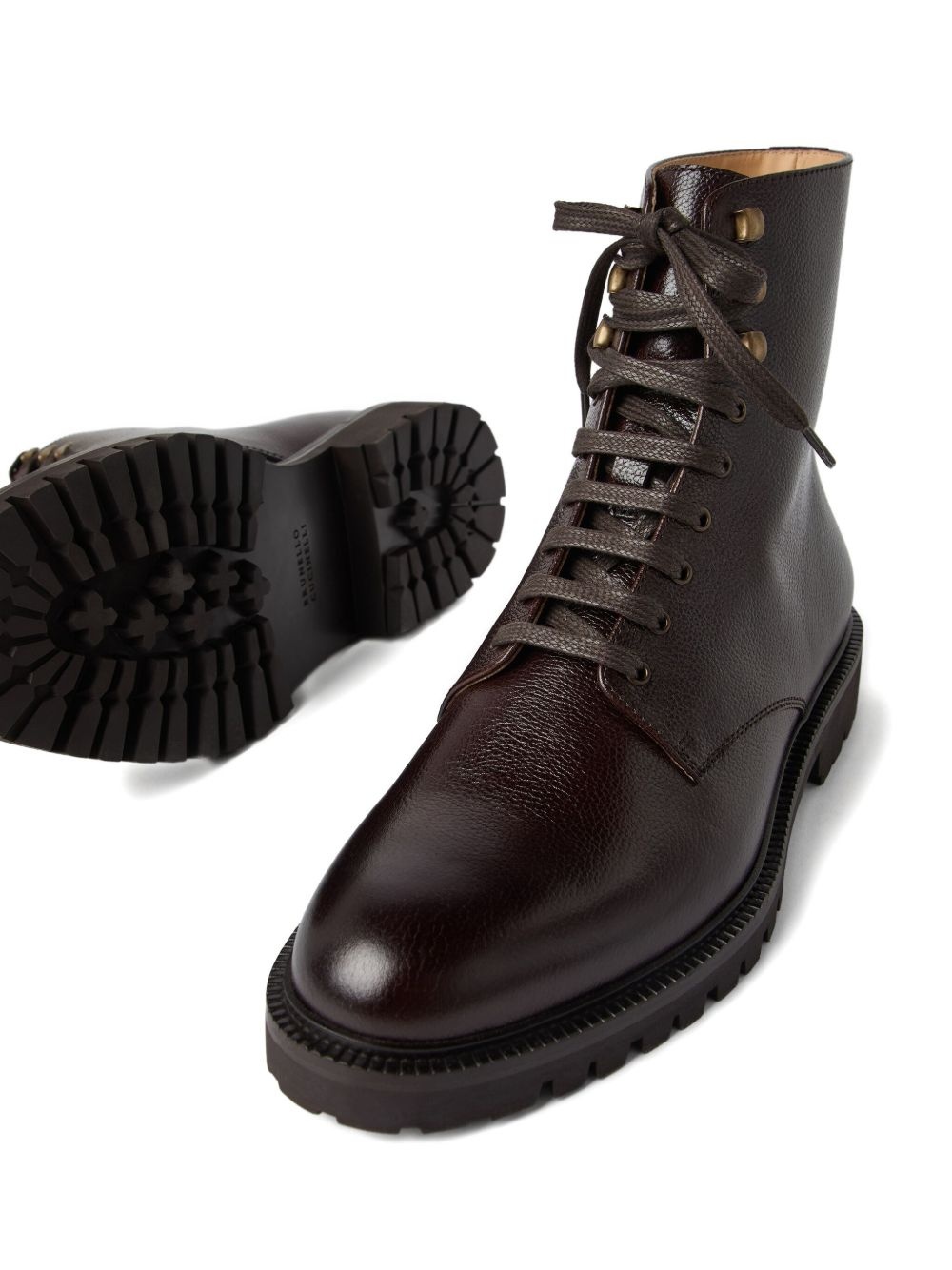 leather combat boots - 4