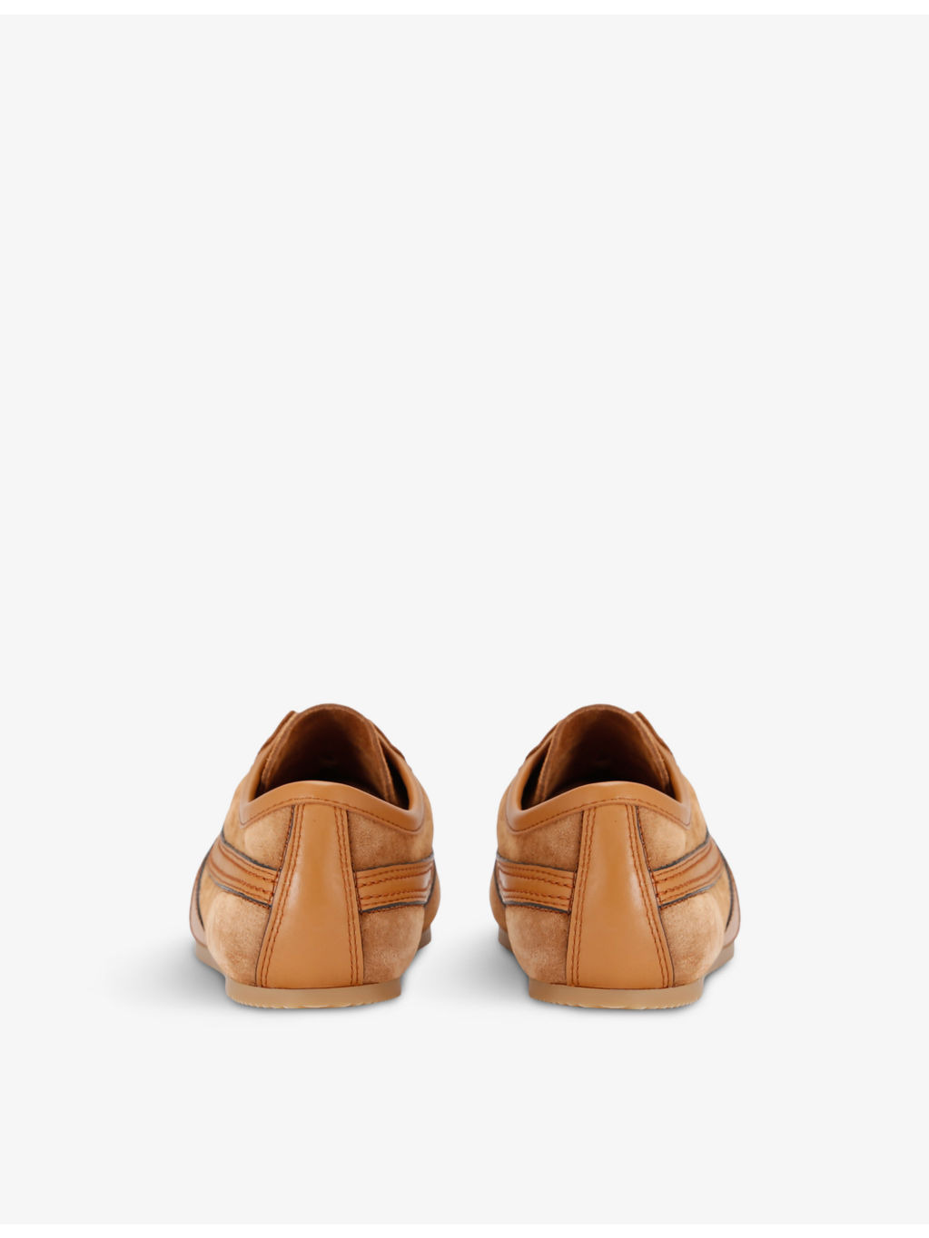 Retro panelled leather low-top trainers - 4