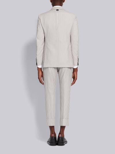 Thom Browne Grey Cashmere Seersucker Wide Lapel Suit outlook