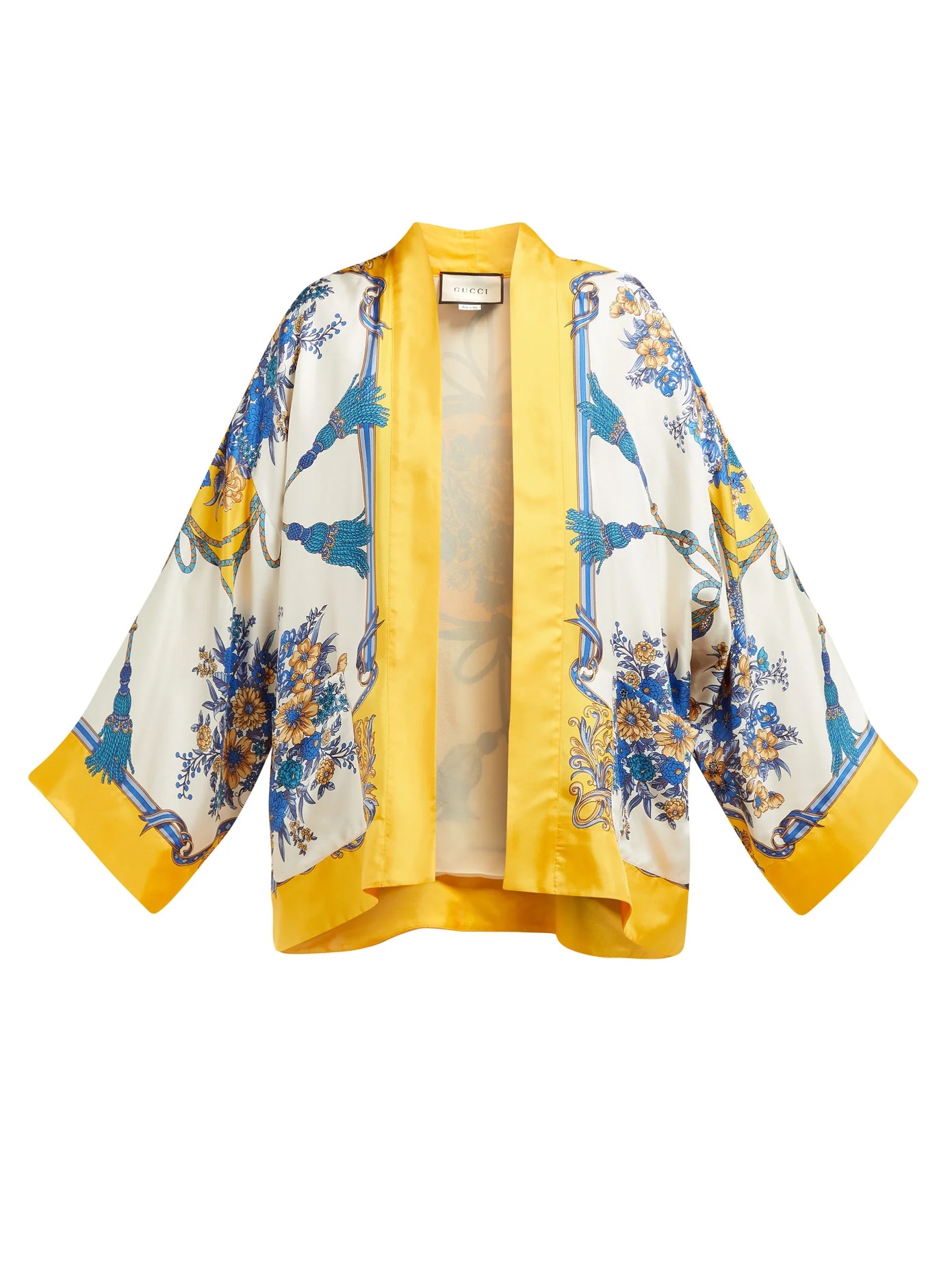 Intrigue-print silk kimono-style jacket - 1