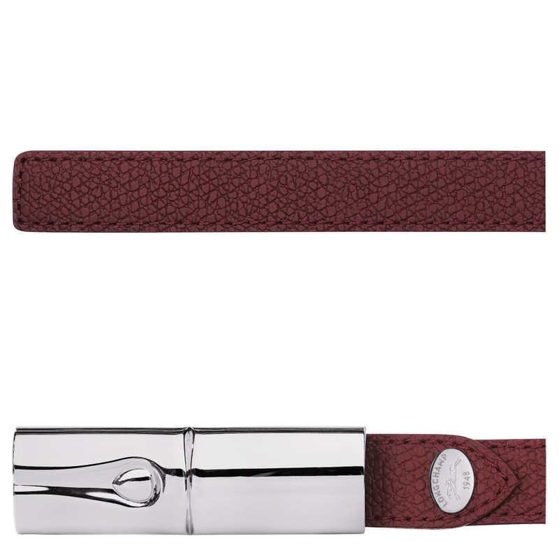 Longchamp Roseau Ladies' belt Plum - Leather outlook