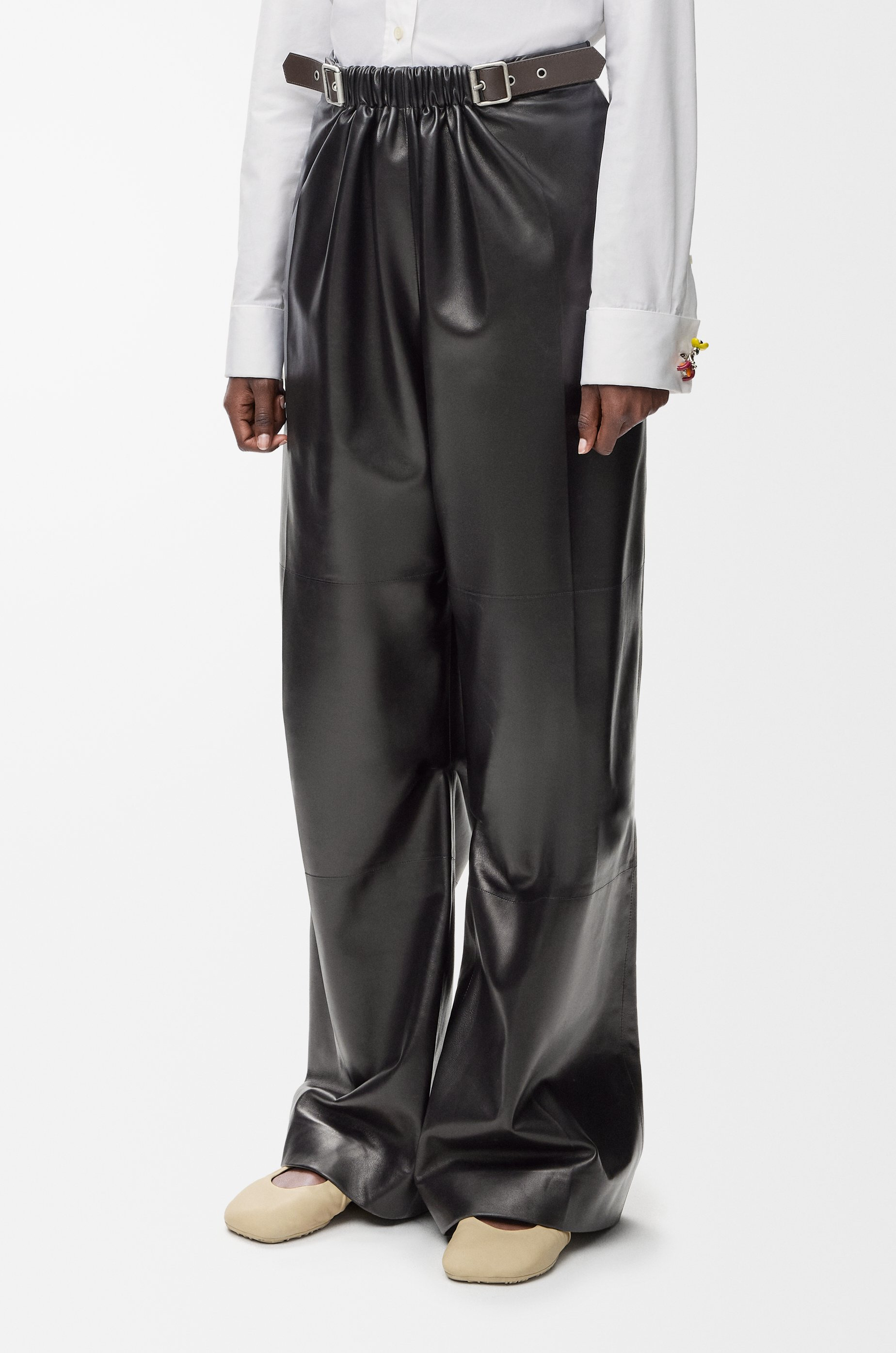 Belted trousers in nappa lambskin - 3