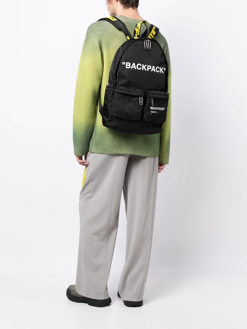 slogan-print backpack - 2
