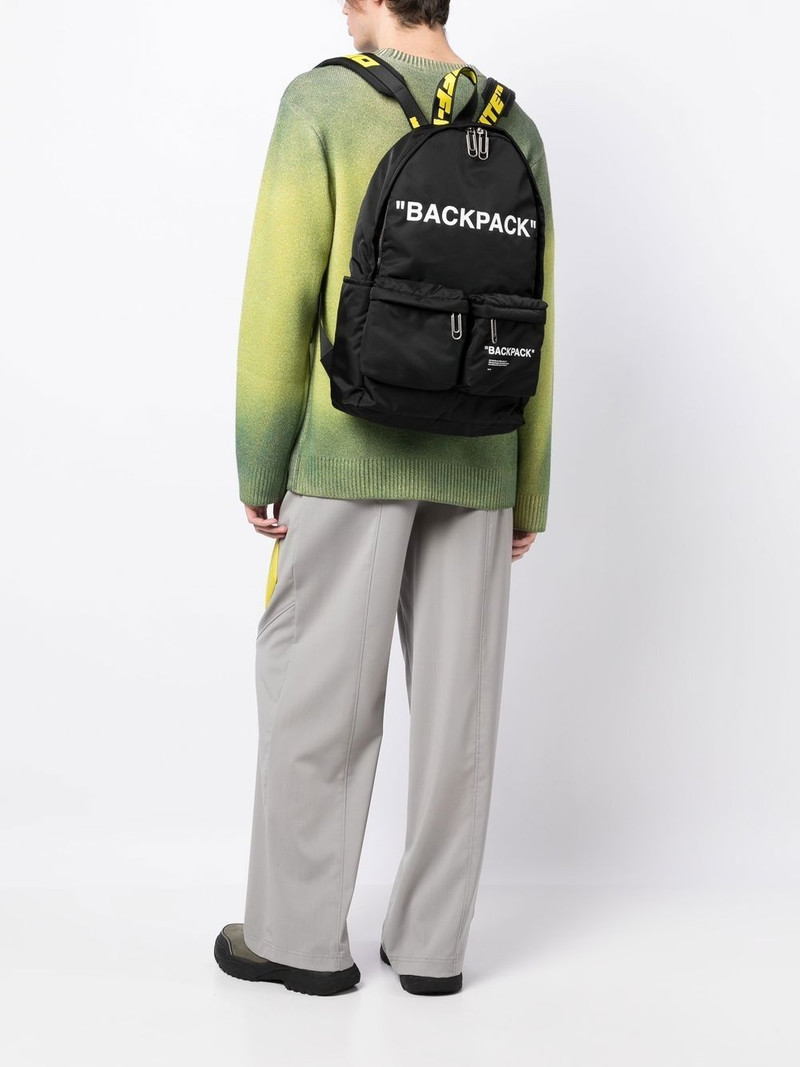 Off-White slogan-print backpack outlook