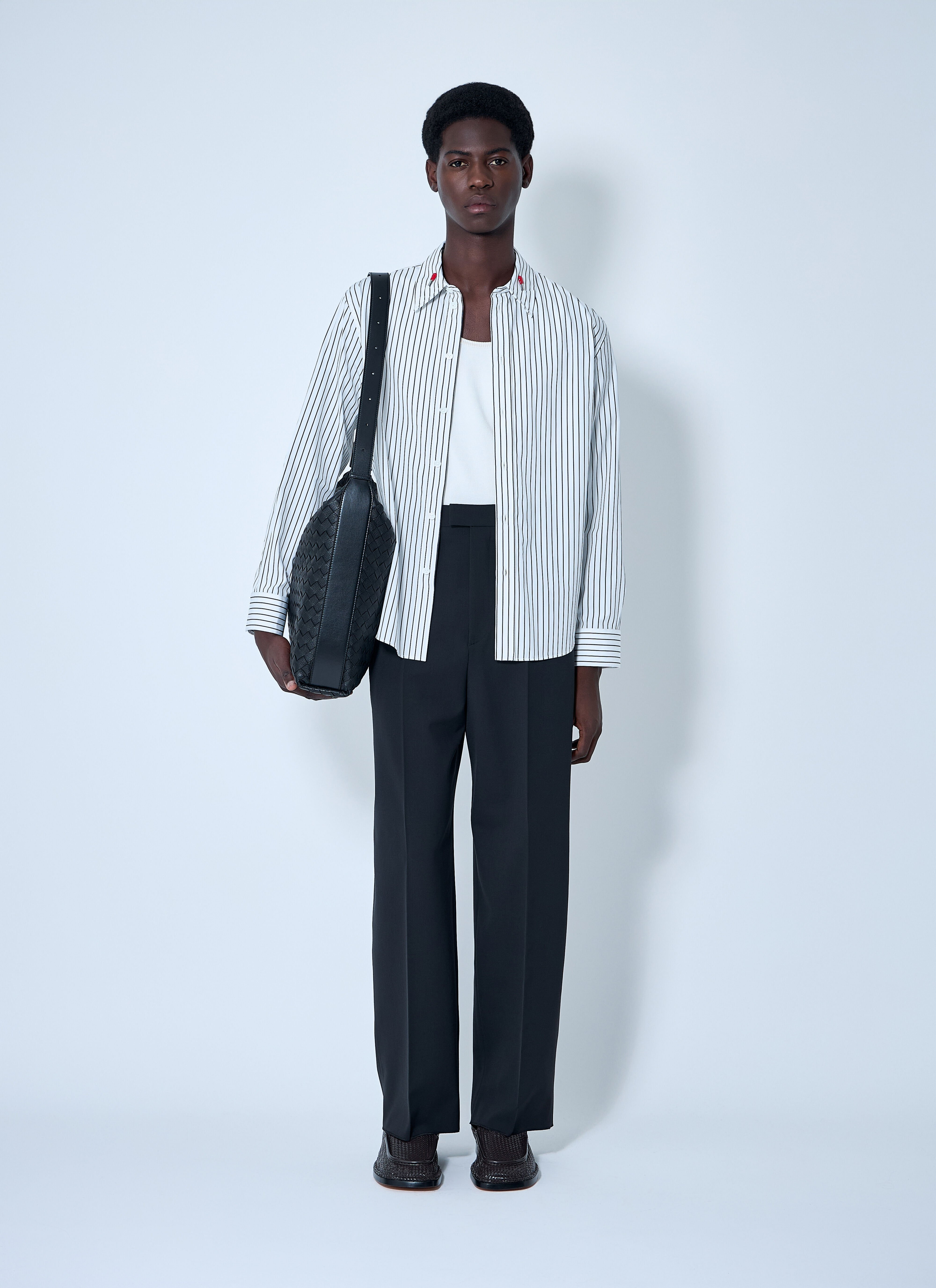 Pinstriped Button-Down Shirt - 2
