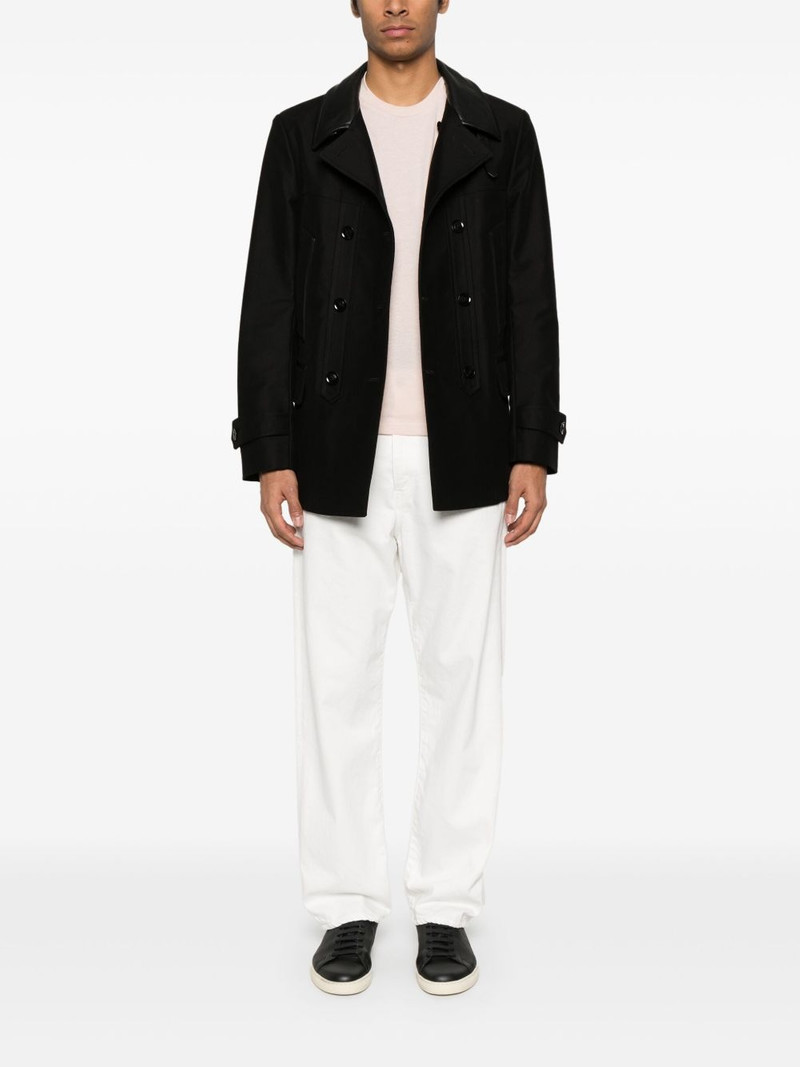 TOM FORD contrasting-collar peacoat outlook