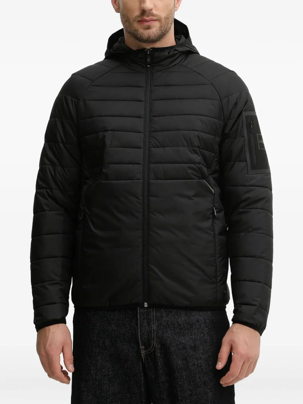 hooded quilted jacket - 1