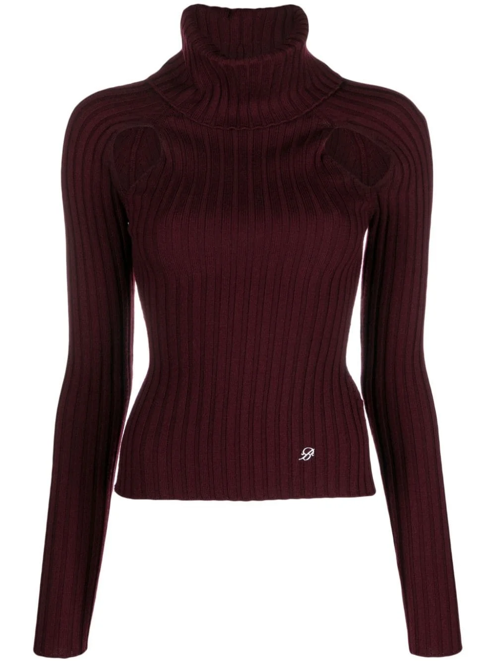 ribbed-knit cut-out jumper - 1