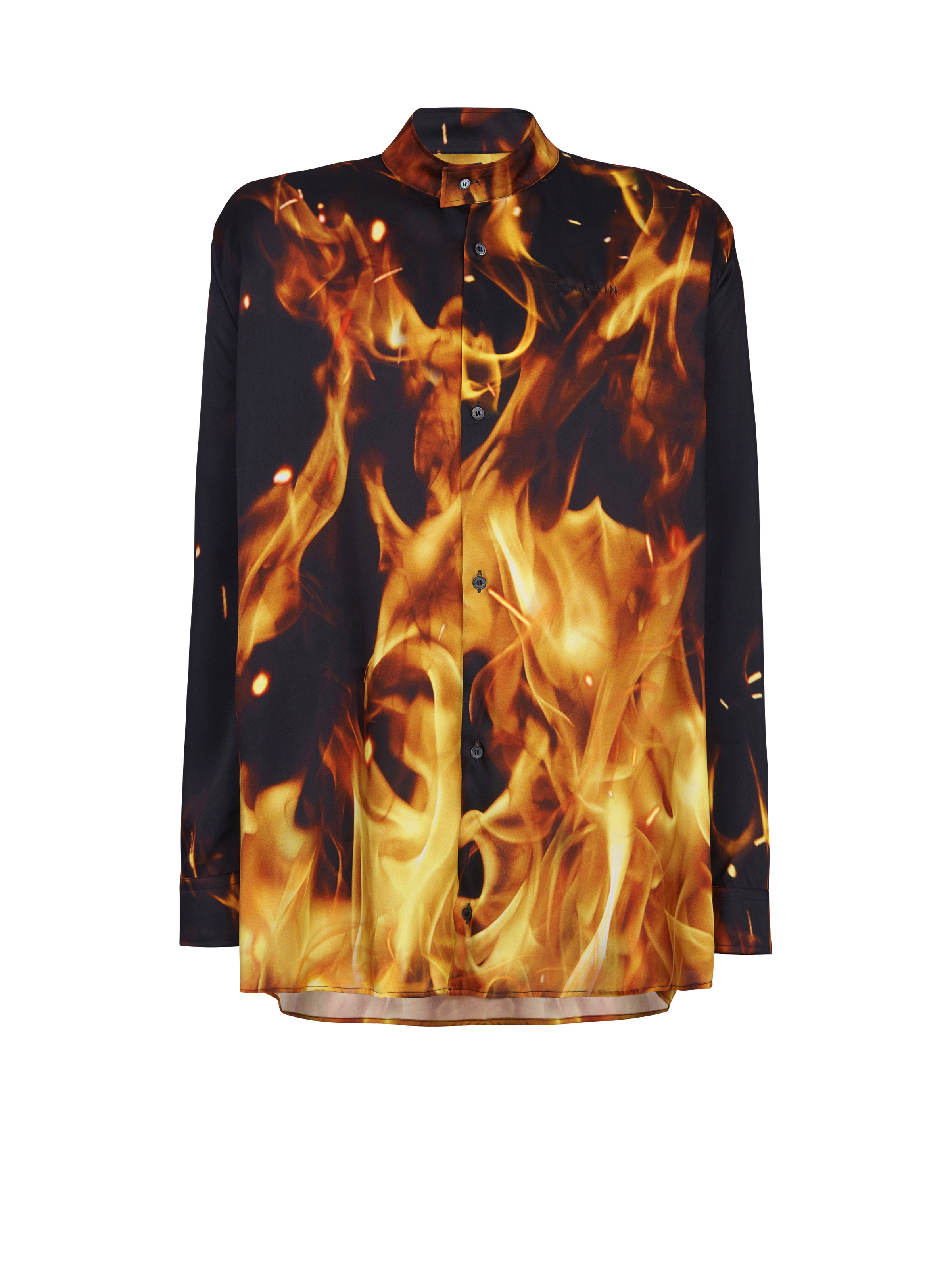Fire print twill shirt - 1