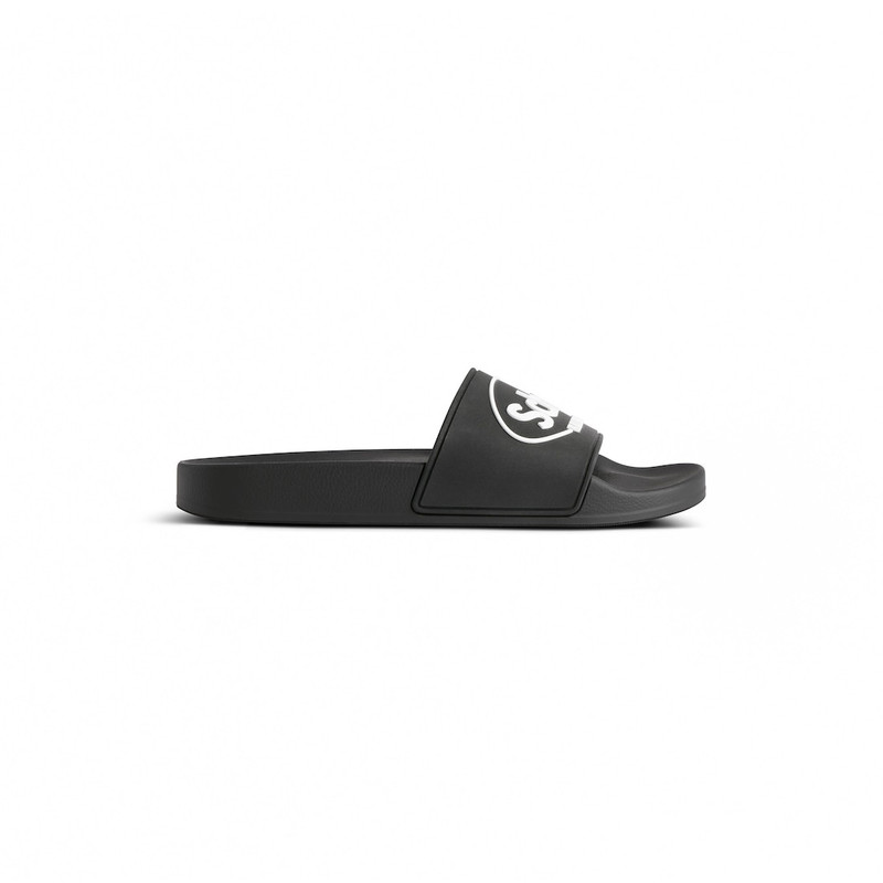 Men's Balenciaga I Scholl Pool Slide Sandal in Black/white - 1